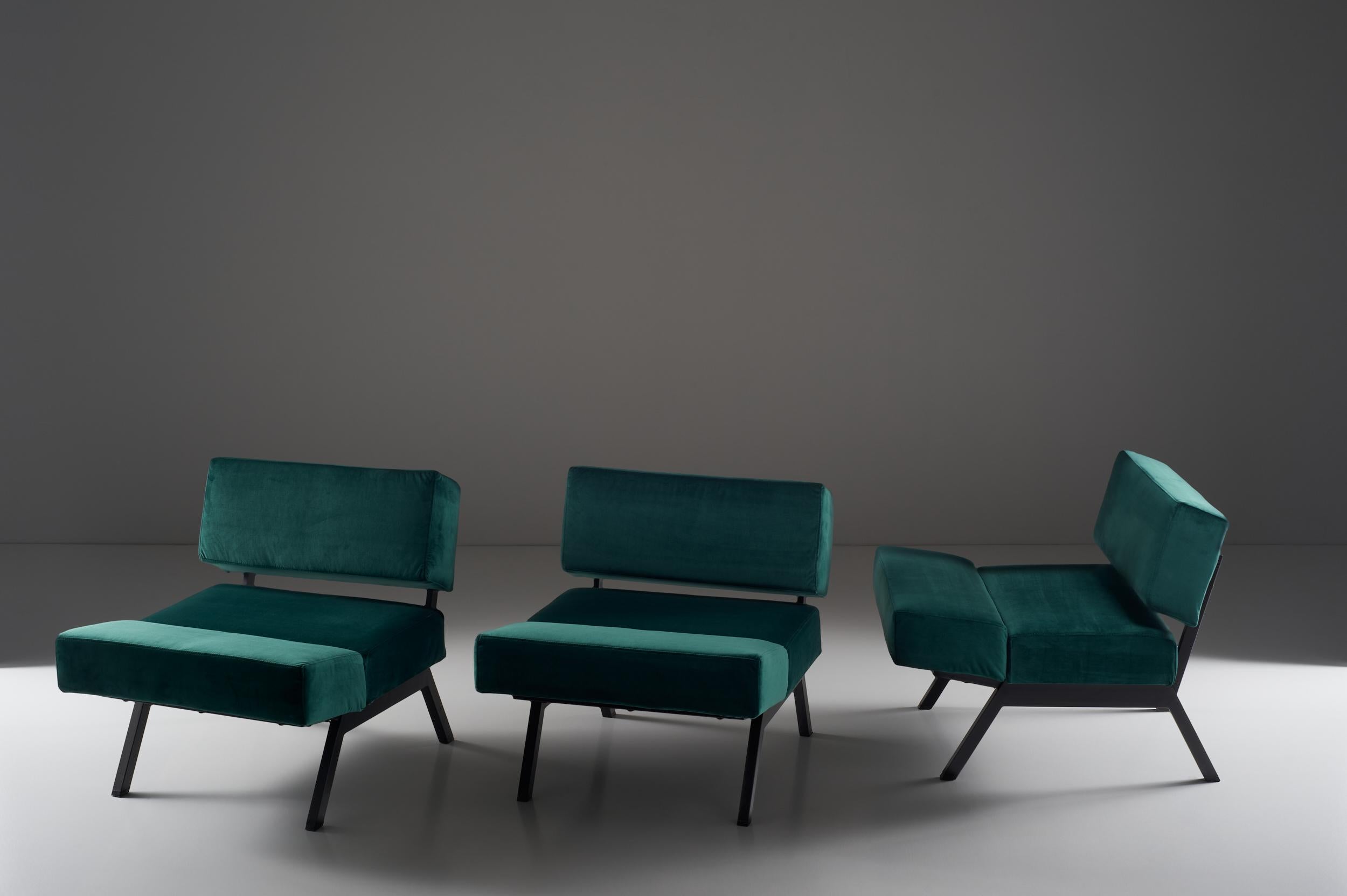 Rito Valla for IPE Bologna Set of Three Armchairs Italian Design, 1960s In Good Condition In Milan, IT