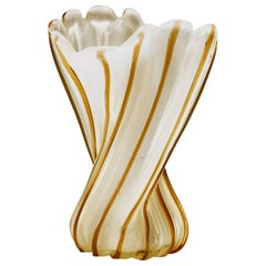 Vase Ritorto avec feuille d'or d'Archimede Seguso Murano 1955