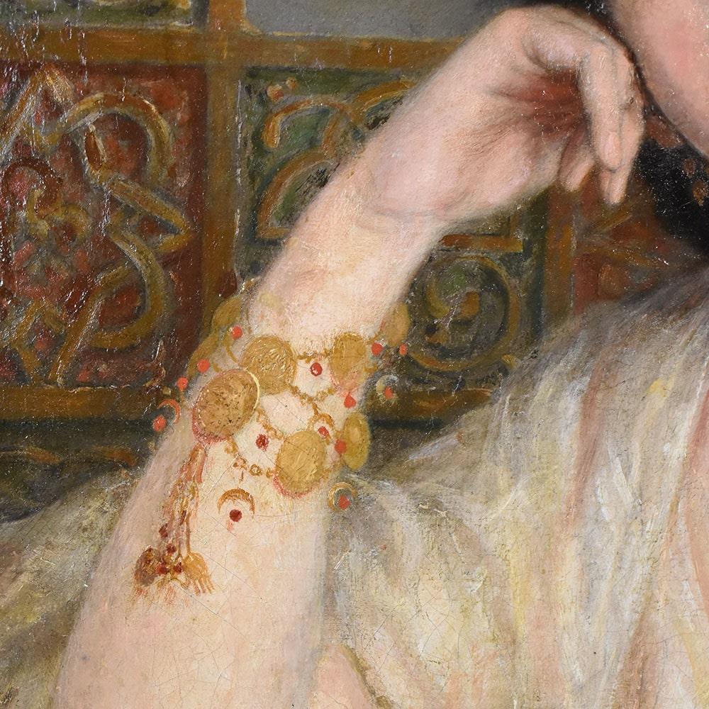 Ritratti Antichi Di Donna, Bella E Giovane Ragazza, Olio Su Tela Epoca Ottocento In condizioni buone in vendita a Breganze, VI