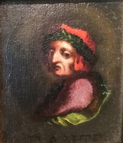 Portrait of Dante Thumbnail, Italian Painting Late 18th Century Oil Poet Writer