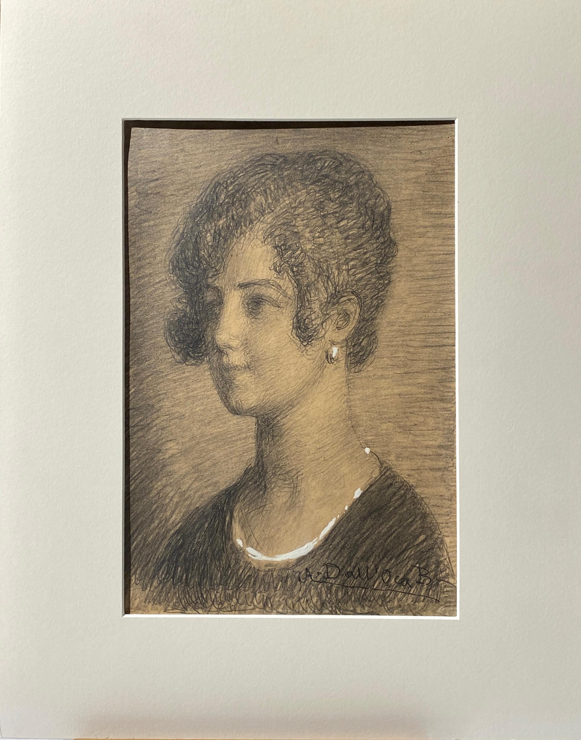 Ritratto di donna di Angelo Dall'Oca Bianca (Sonstiges) im Angebot