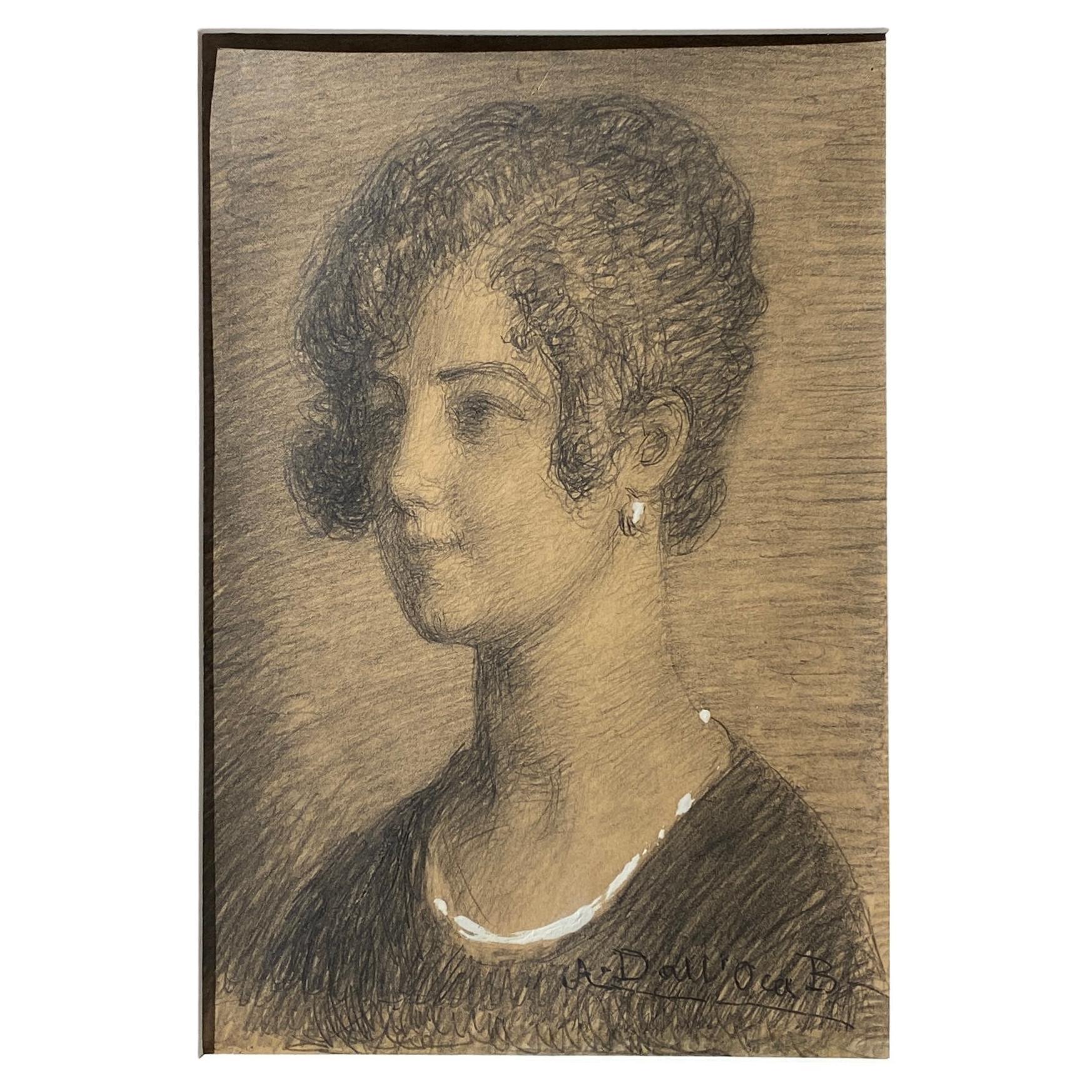 Ritratto di donna di Angelo Dall’Oca Bianca For Sale