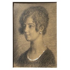 Antique Ritratto di donna di Angelo Dall’Oca Bianca