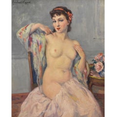 Portrait Of A Woman, Nude Of A Woman, Early Twentieth Century, Oil On Canvas, Art Deco.