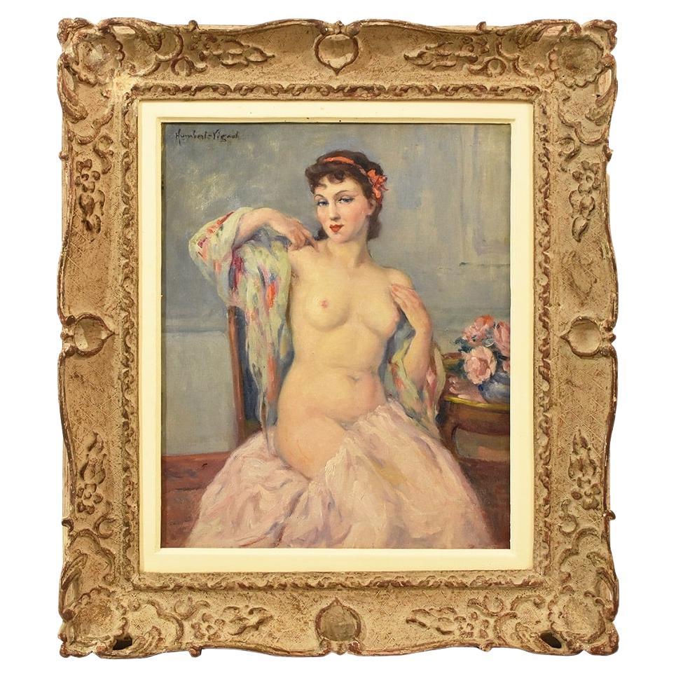 Portrait Of A Woman, Nude Of A Woman, Early Twentieth Century, Oil On Canvas, Art Deco.