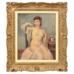 Ritratto Di Donna, Nudo Di Donna, Primi Del Novecento, Olio Su Tela, Art Deco.