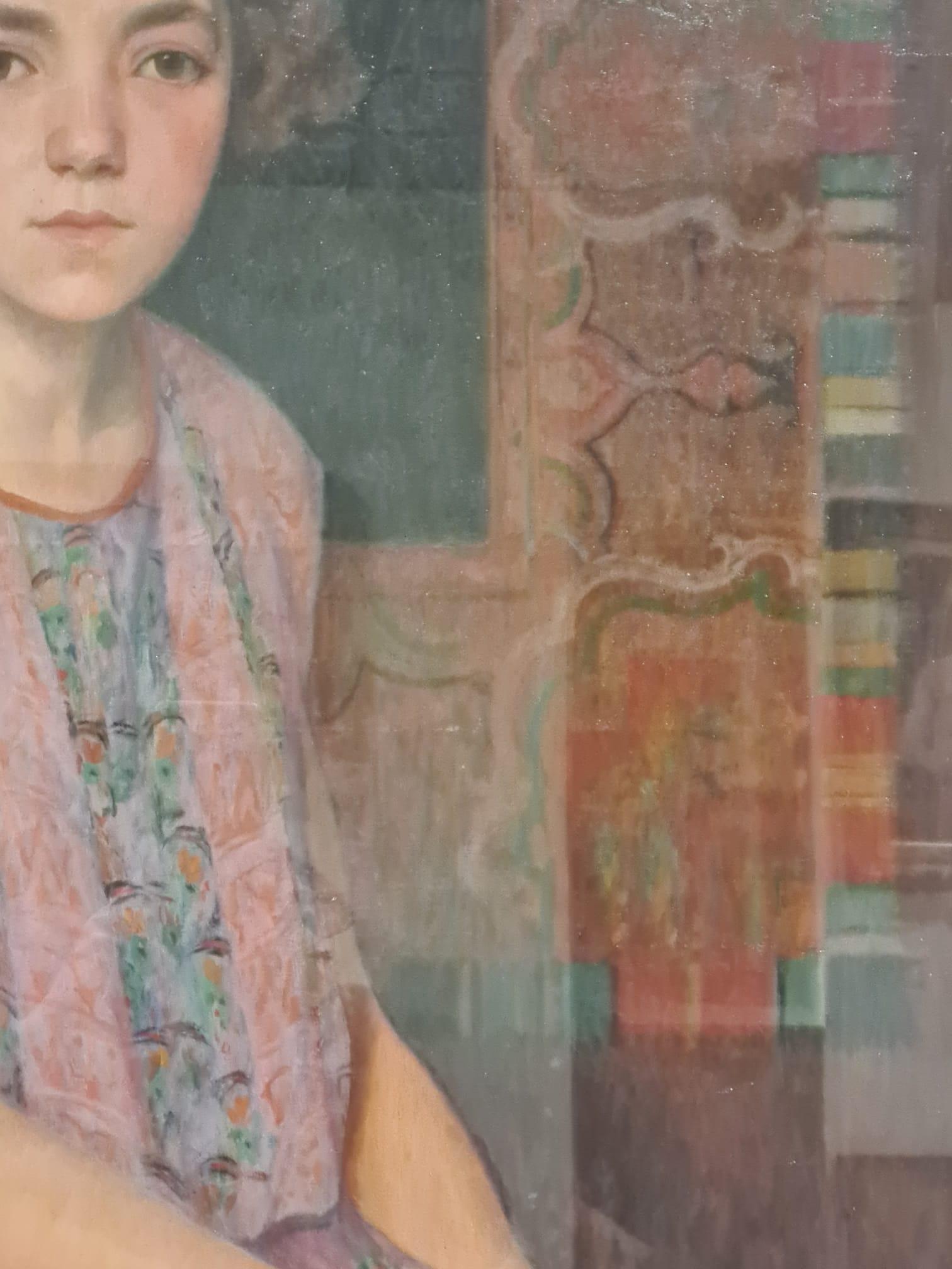 Portrait of a Maiden by painter Ernesto Gai early 1900' For Sale 7