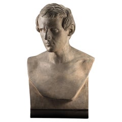 portrait d'un gentilhomme, sculpture en terre cuite d'Etienne Edouard Suc