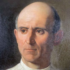 Portrait of Dominican Father Signed and Dated Luigi Mussini 1860 Tuscan School