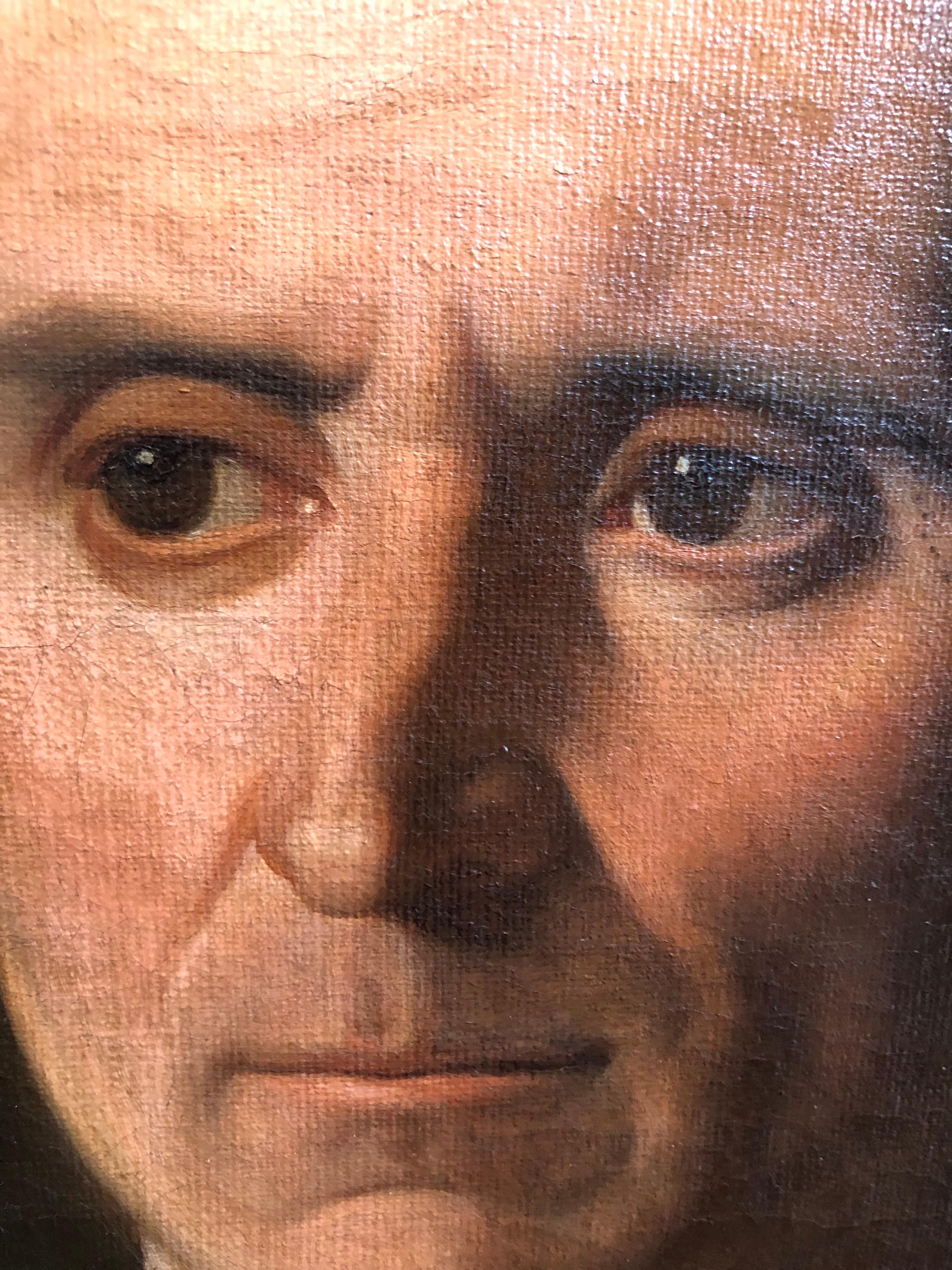 Portrait d'un père dominicain signé et daté Luigi Mussini 1860 École toscane en vente 1
