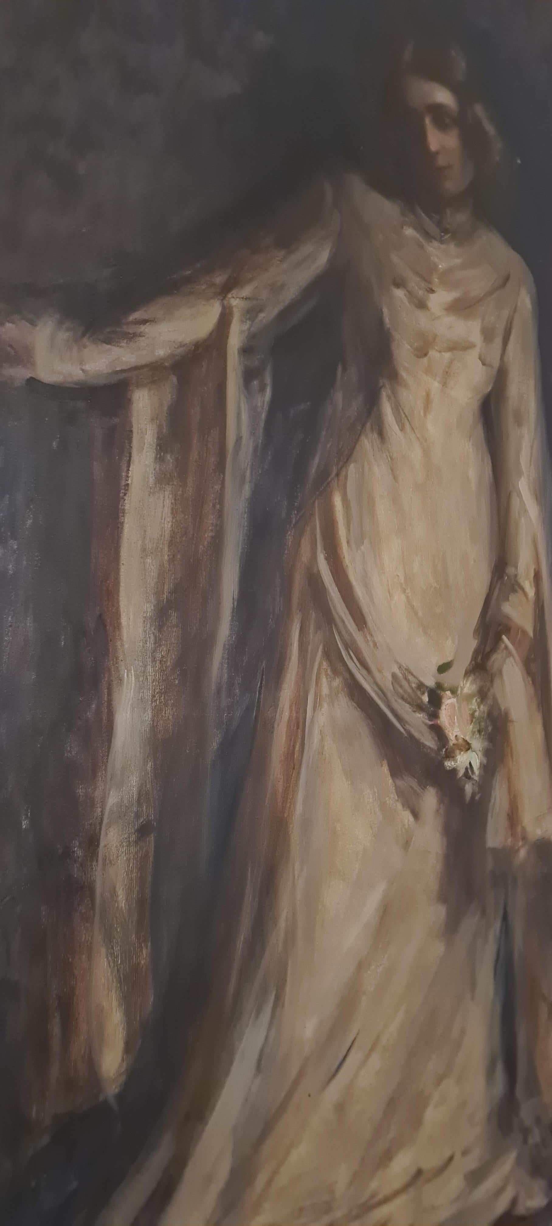 Portrait einer braut ölgemälde auf leinwand von Ernestina mac Orlandini im Angebot 3