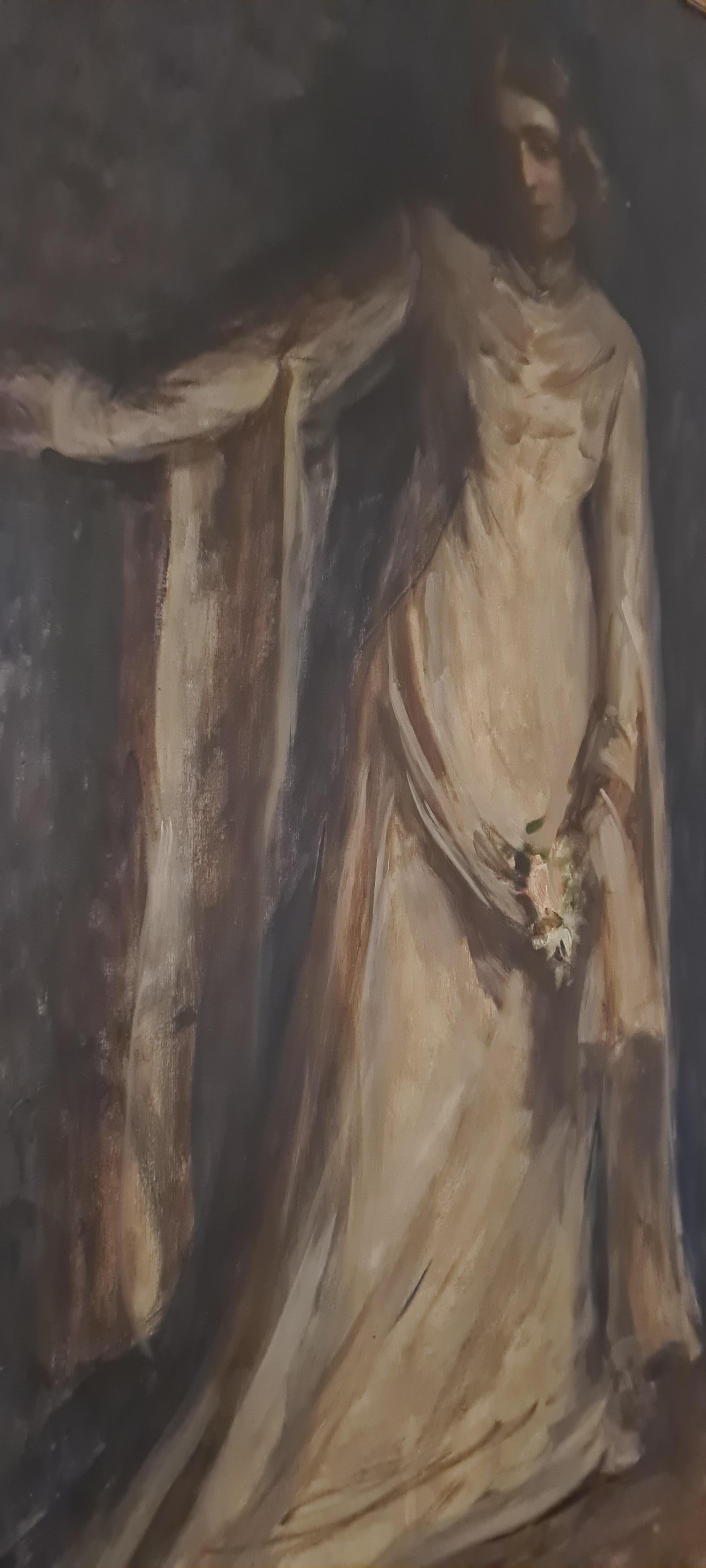 Portrait einer braut ölgemälde auf leinwand von Ernestina mac Orlandini im Angebot 4