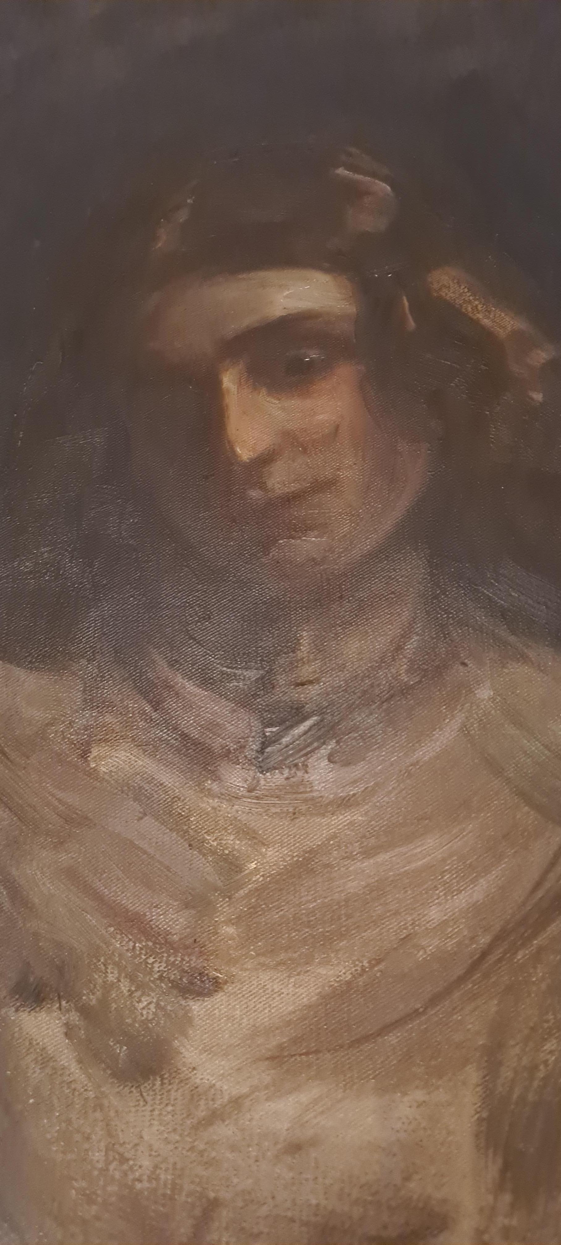 Portrait einer braut ölgemälde auf leinwand von Ernestina mac Orlandini im Zustand „Hervorragend“ im Angebot in Torino, IT