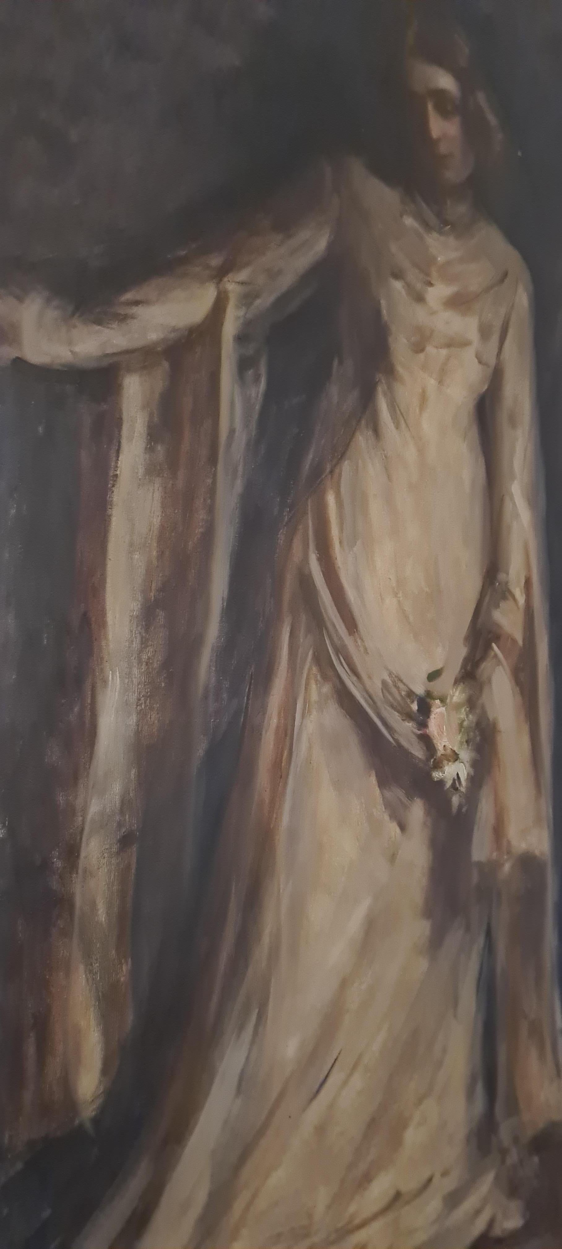 Portrait einer braut ölgemälde auf leinwand von Ernestina mac Orlandini im Angebot 2