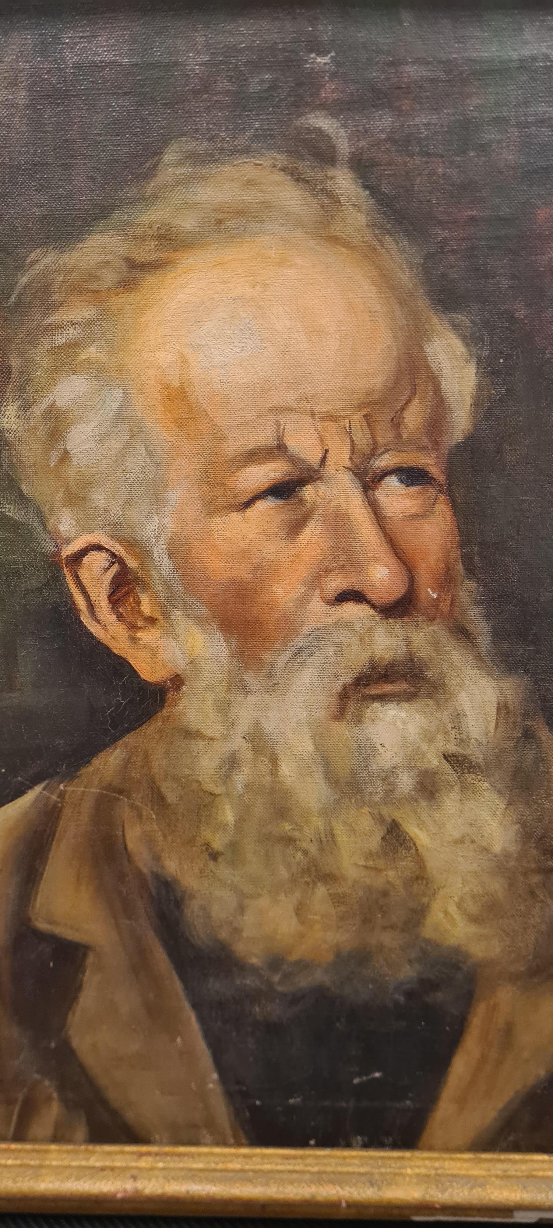 Italian Portrait of man with beard late 19th century era For Sale