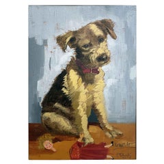 Italian Terrier Dog Portrait Entitled Remorse 1932 by Piero Polenghi