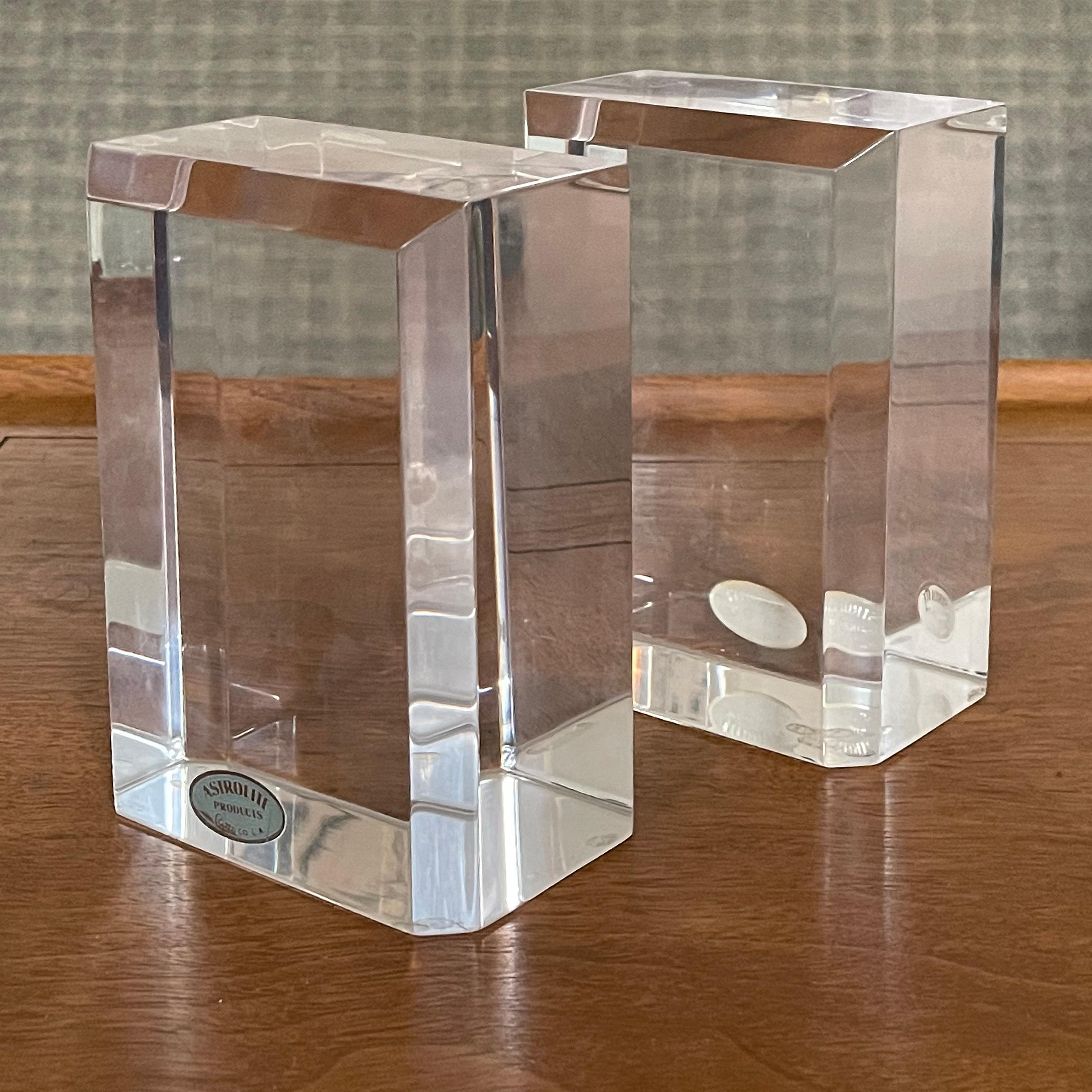 Hollywood Regency Ritts Astrolite Lucite Bookends For Sale