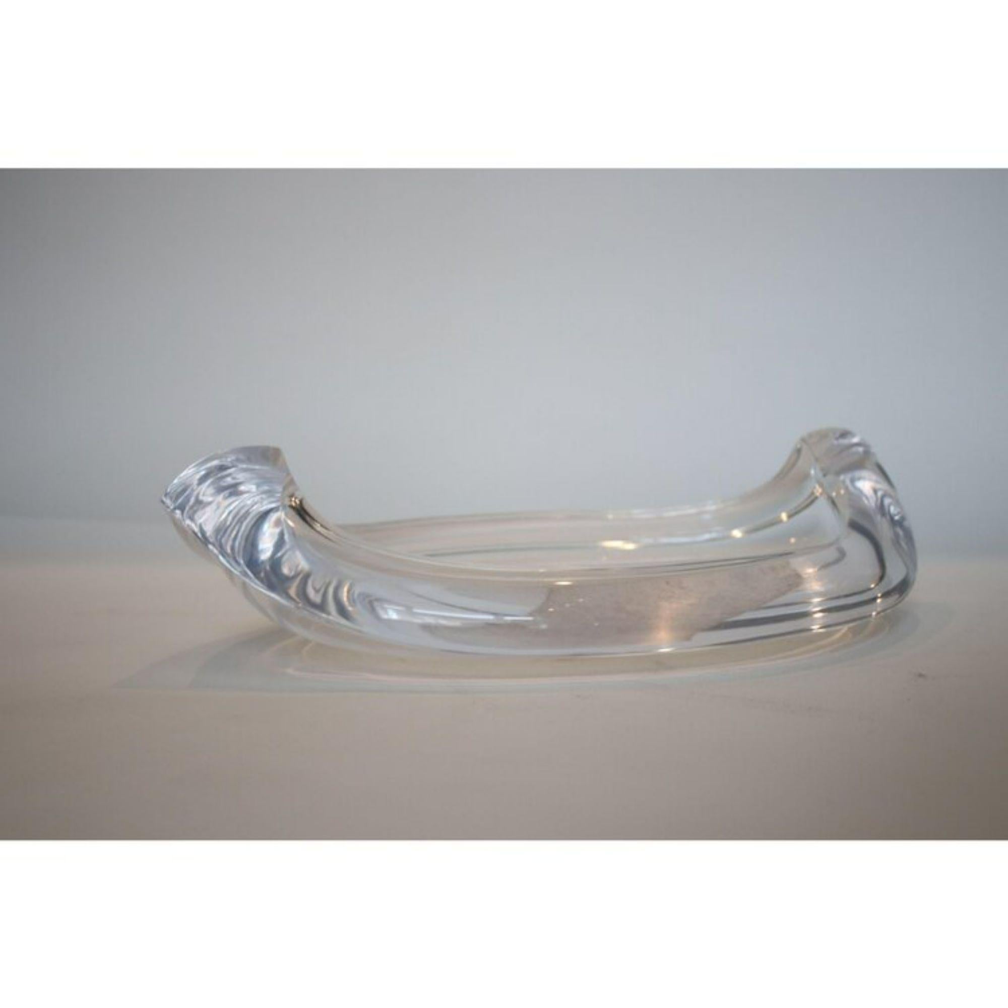 Thick and sculptural Lucite boat-shaped centerpiece by Herbert & Shirley Ritts for Astrolite, 1970's. Good Condition, Original Condition Unaltered, Some Imperfections. Age appropriate surface scratches on the bottom of the tray.
