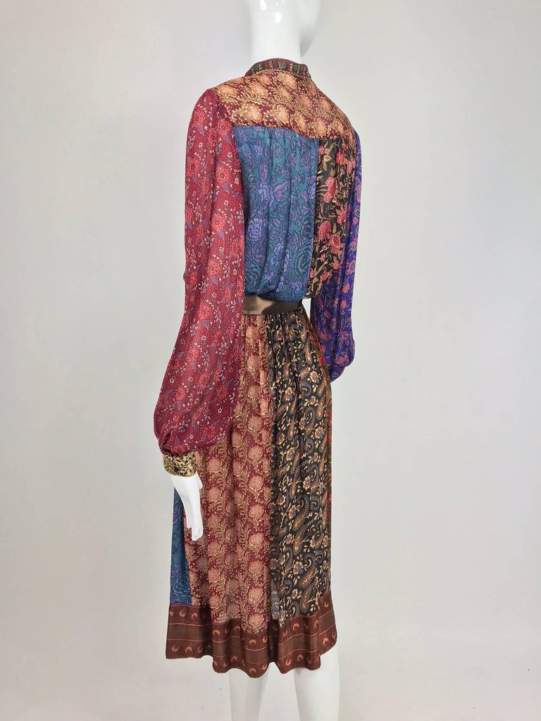 Ritu Kumar for Judith Ann mix print silk dress, 1960s For Sale at 1stdibs