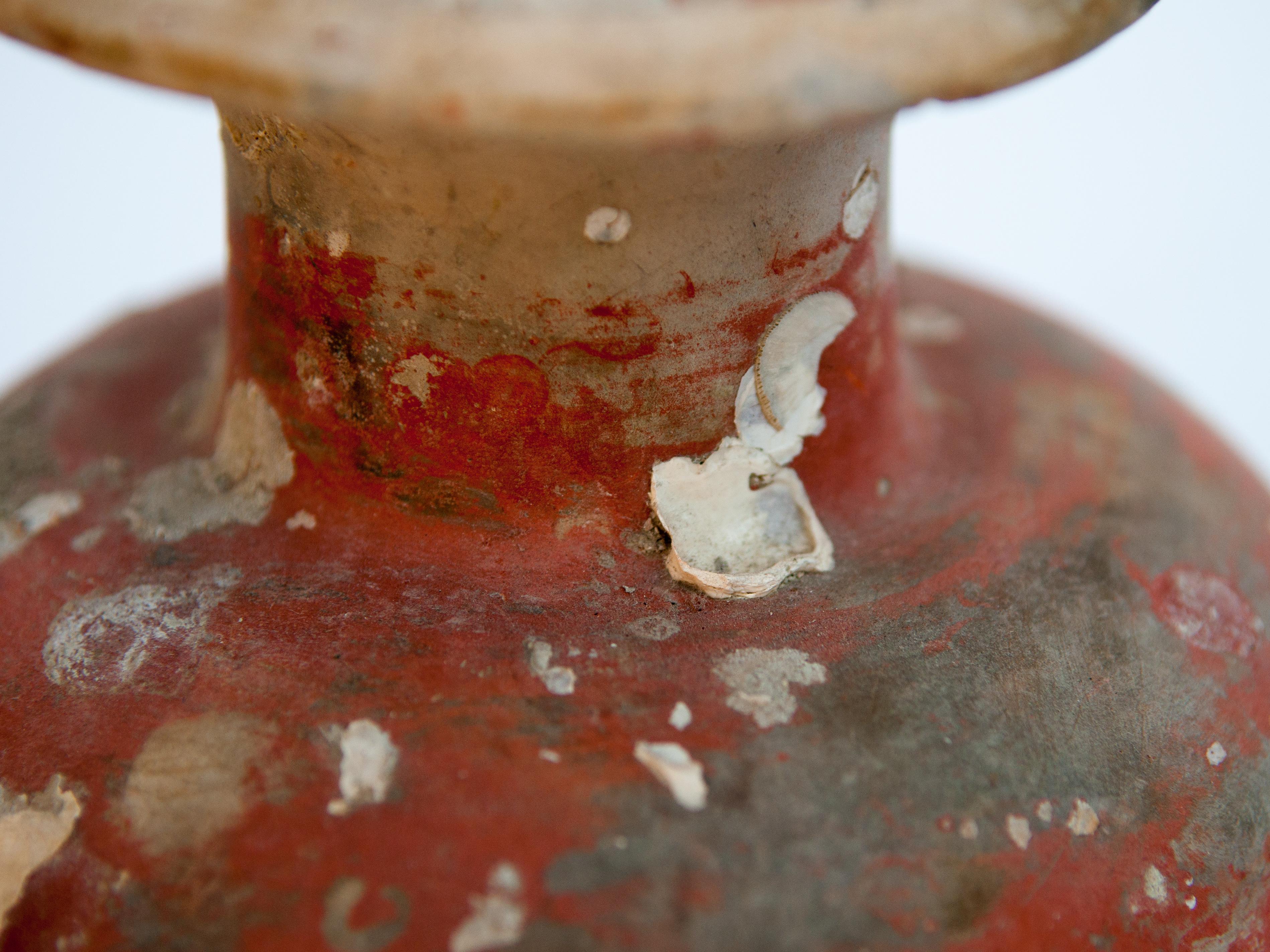 Ritual Ceramic Pot or Kendi, Red Coloration, Sawankhalok Thailand, 15th Century 2