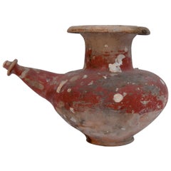 Ritueller Keramiktopf oder Kendi:: rote Färbung:: Sawankhalok Thailand:: 15