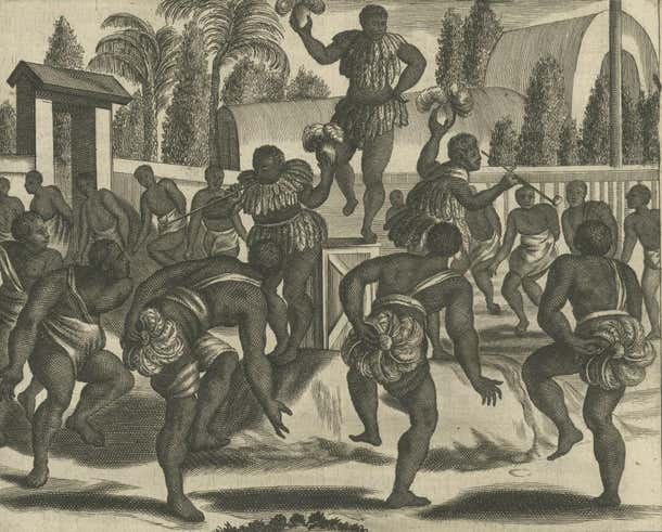 Neolithic Ritual Dance Ritual Dance in Brazil in the 17th Century on a Copper Engraving by ...