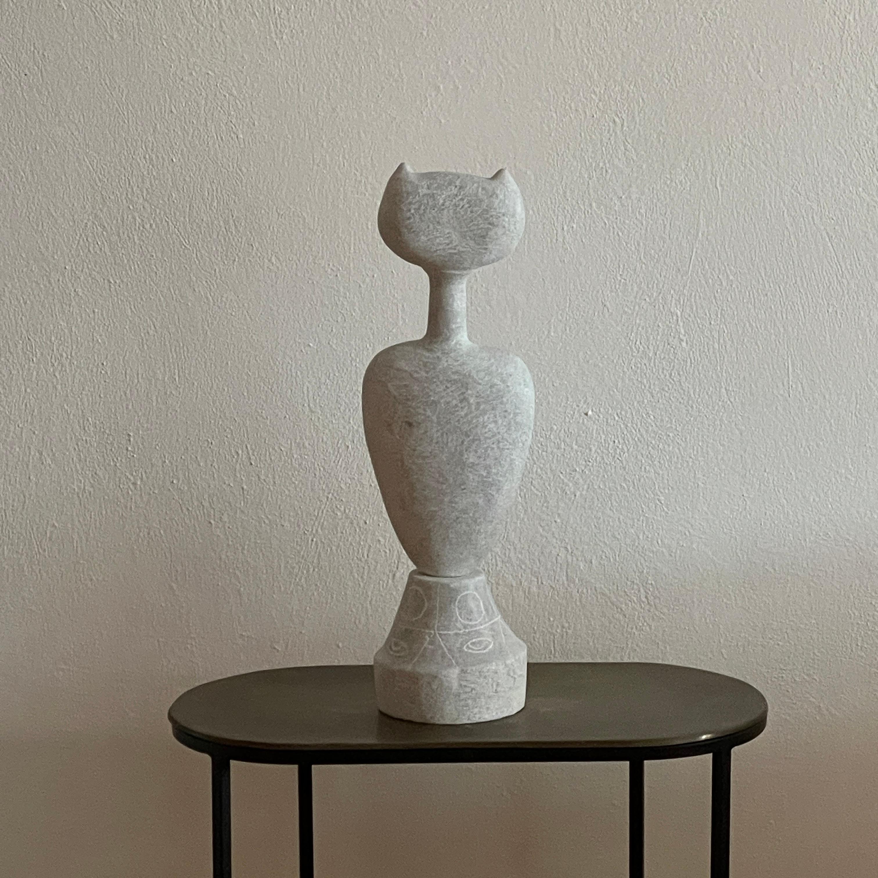 Post-Modern Ritual Hand Carved Marble Sculpture by Tom Von Kaenel For Sale