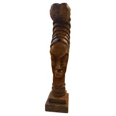 "Ritual In Wood" Mid-Century African Wood Bust
