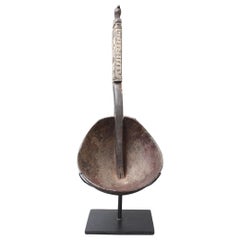 Retro Ritual Ladle of Wood and Coconut Shell from Timor Island, Indonesia, circa 1950s