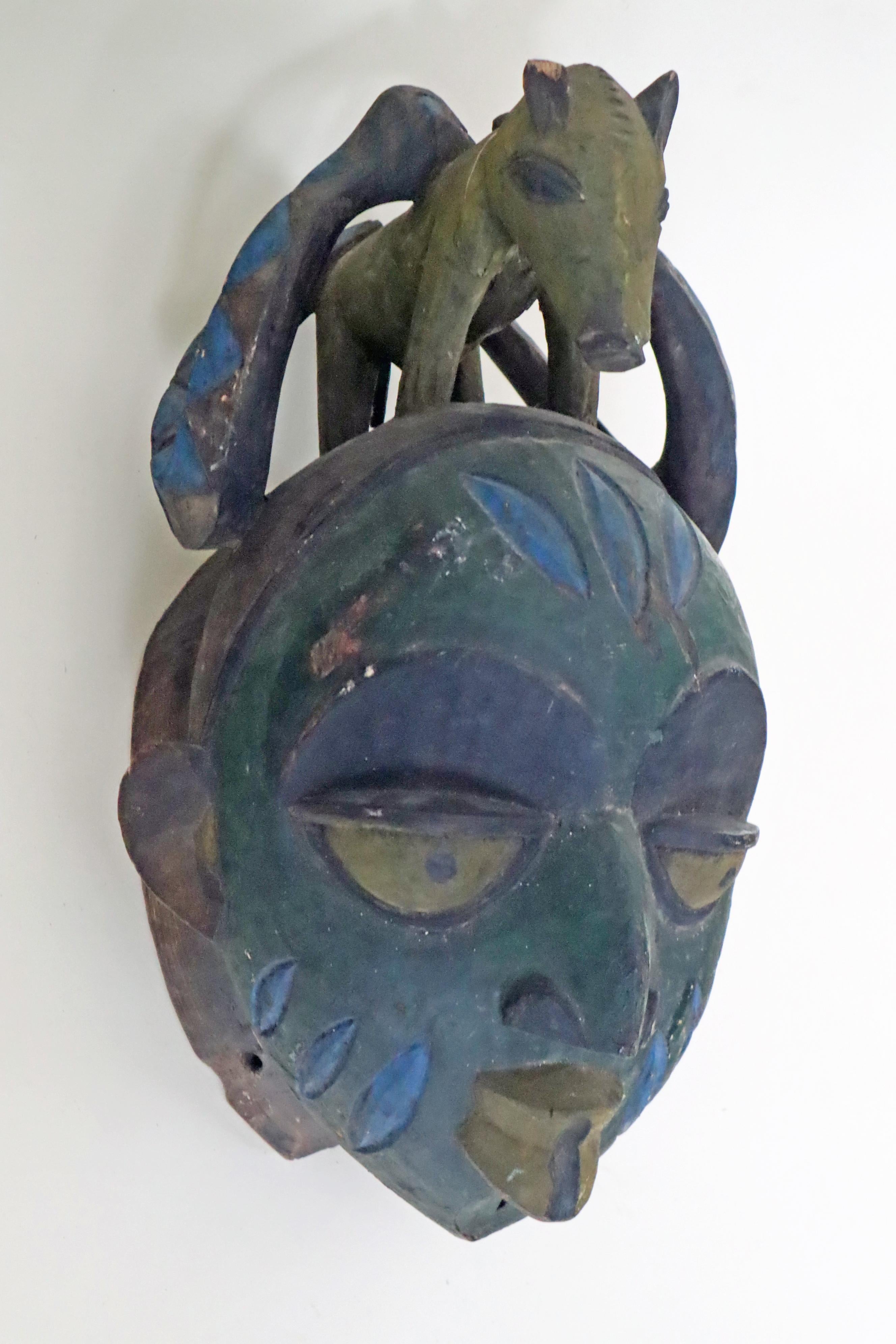 Ritual Mask of the Yoruba Gelede Ijebu Two Snakes Mighty Mother Around 1940 For Sale 2