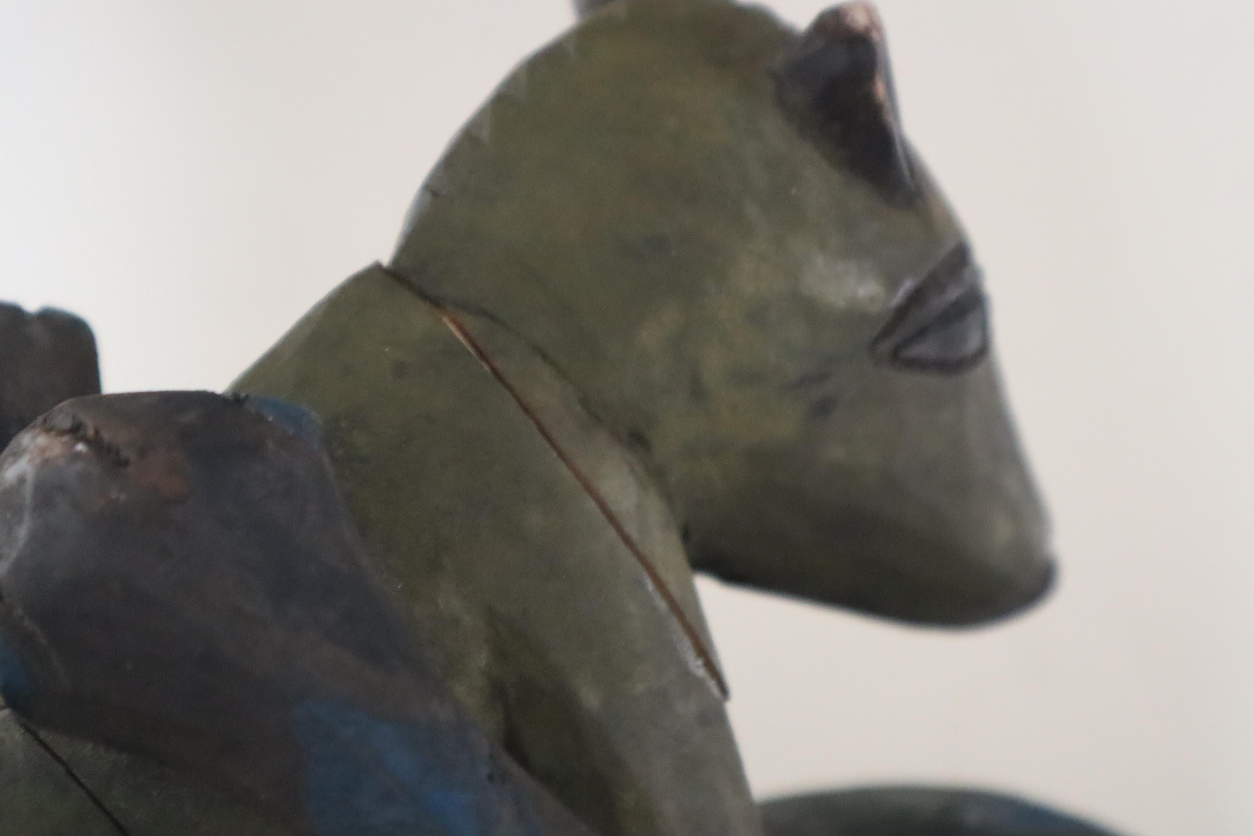Ritual Mask of the Yoruba Gelede Ijebu Two Snakes Mighty Mother Around 1940 In Good Condition For Sale In Hannover, DE