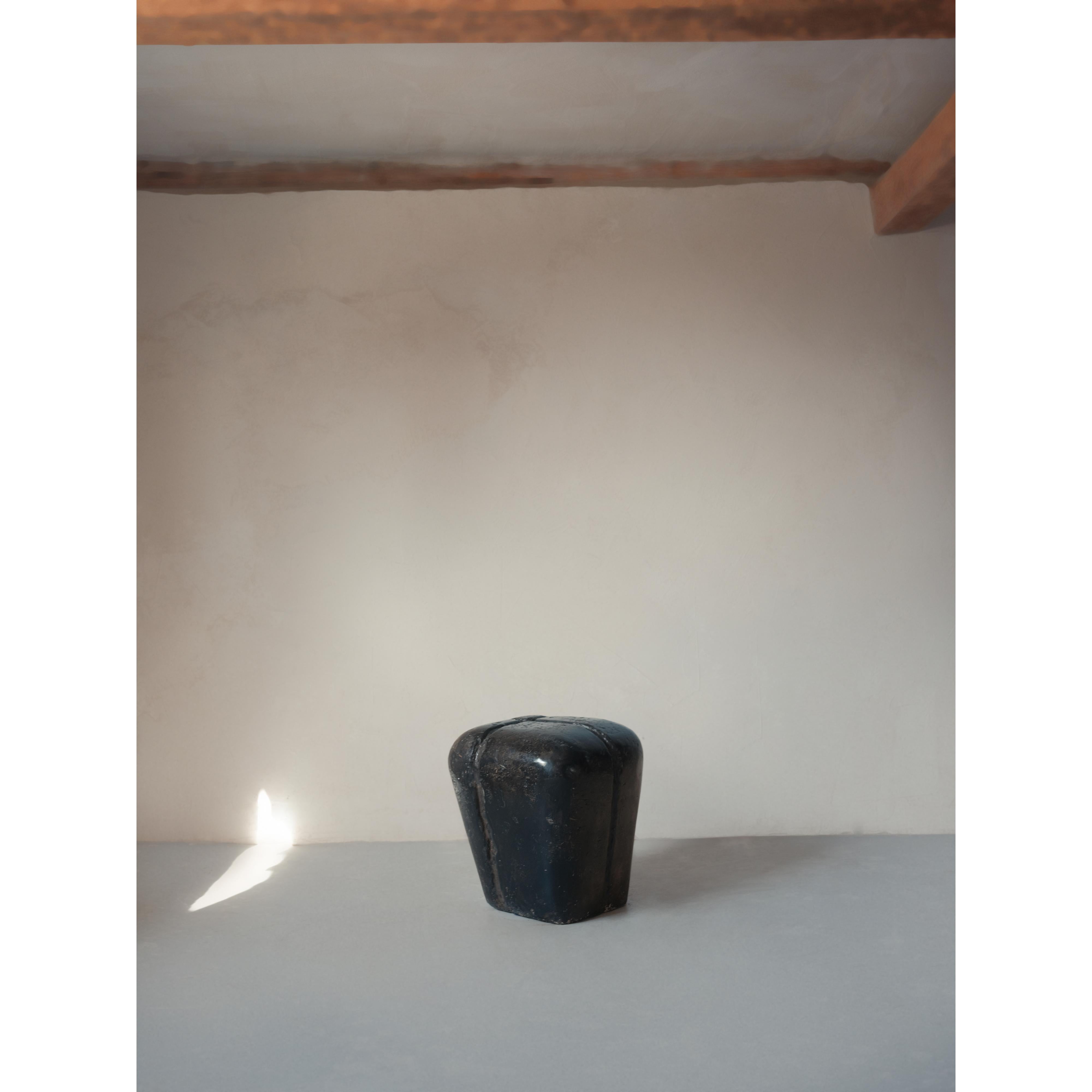 Ritual, Unique Side Table in Hemp Crete by Lucas Tyra Morten For Sale 3