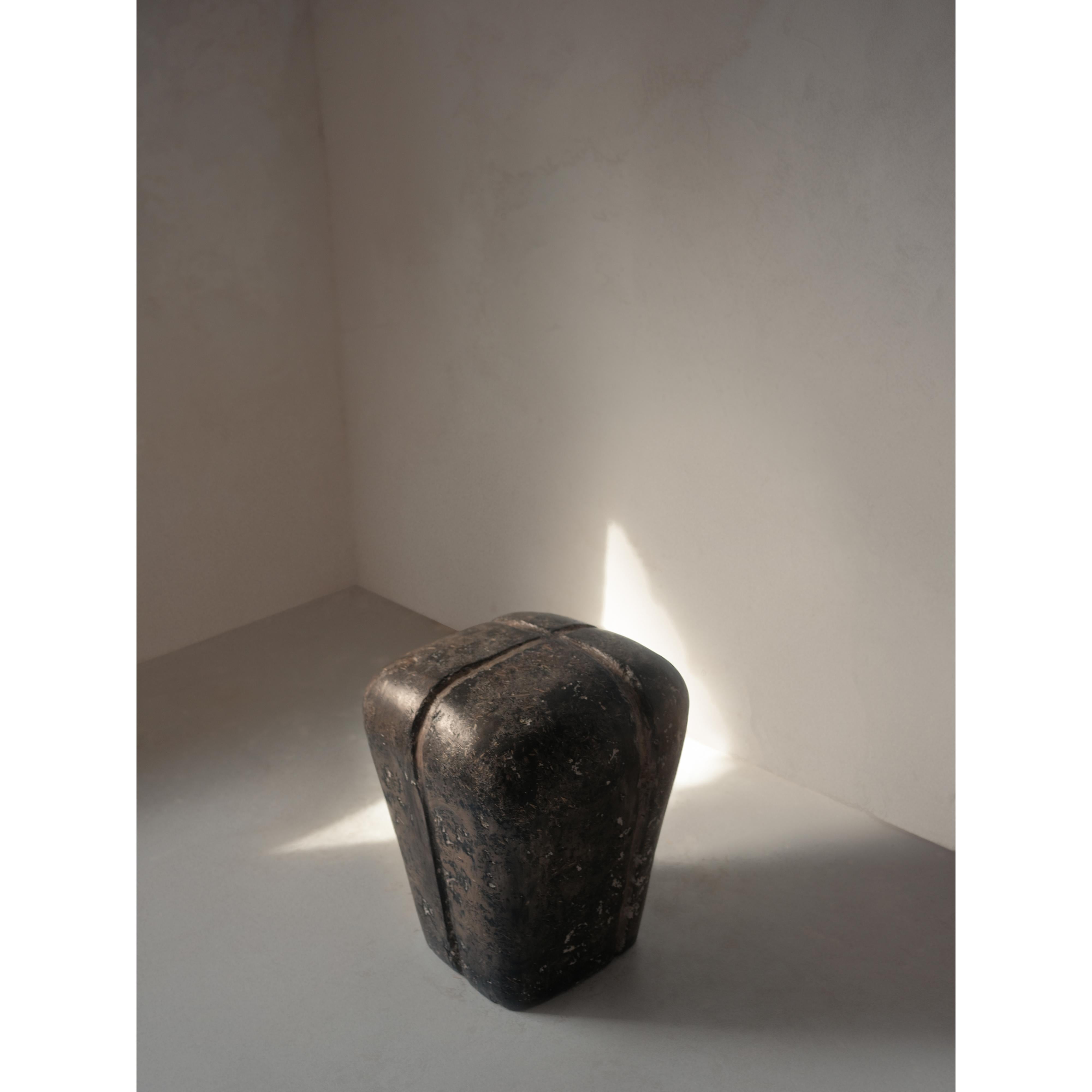 Ritual, Unique Side Table in Hemp Crete by Lucas Tyra Morten im Angebot 5