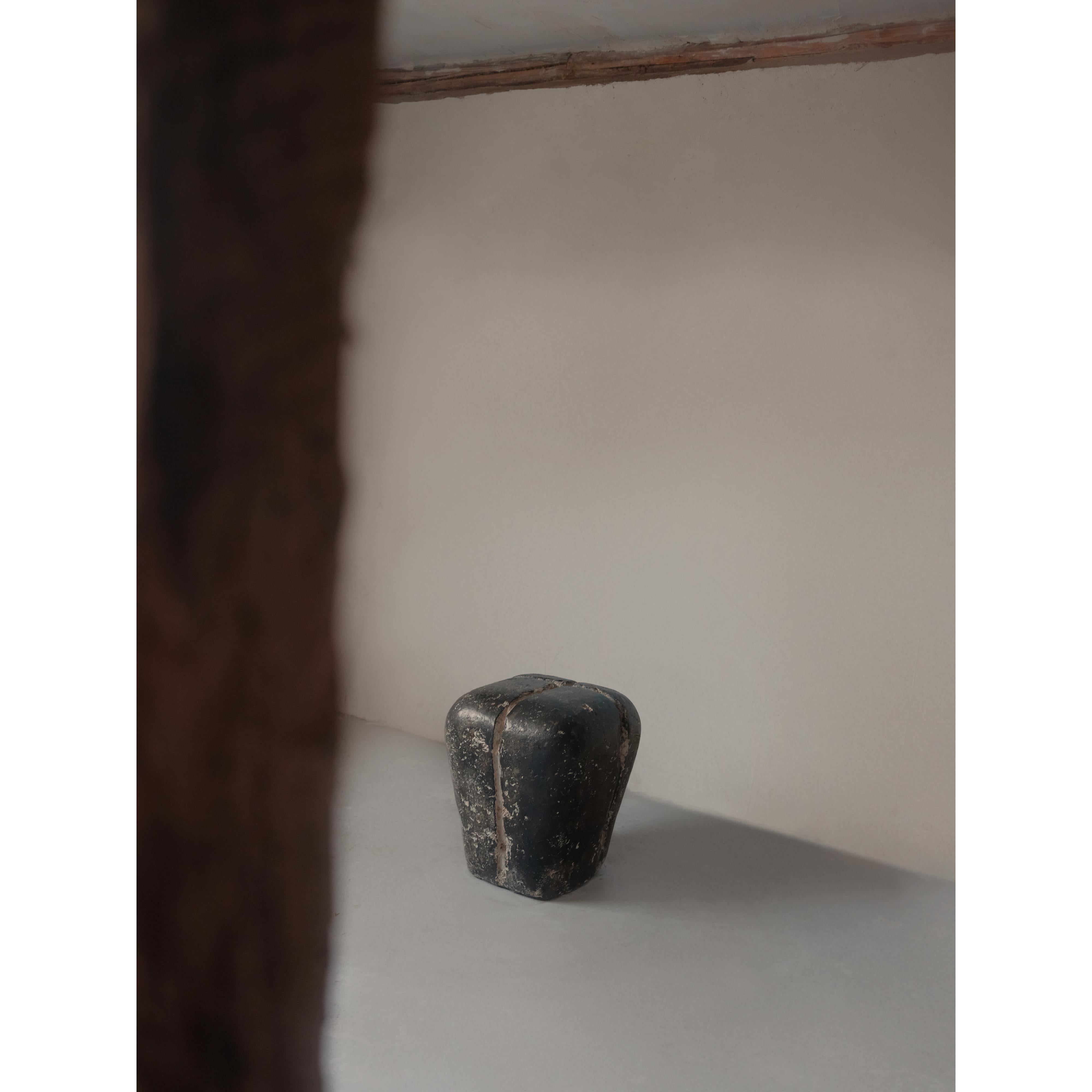 Ritual, Unique Side Table in Hemp Crete by Lucas Tyra Morten For Sale 5