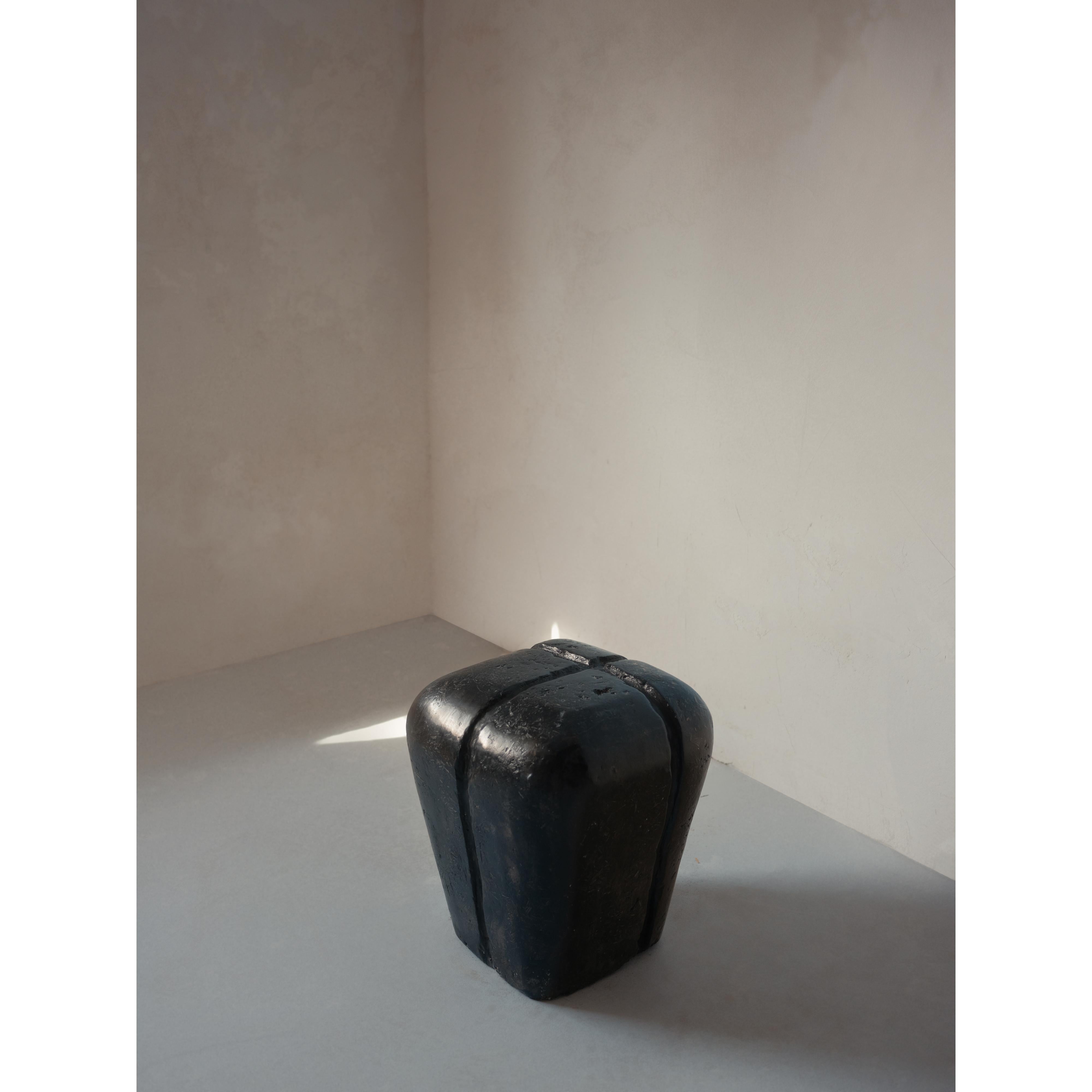 Ritual, Unique Side Table in Hemp Crete by Lucas Tyra Morten For Sale 11