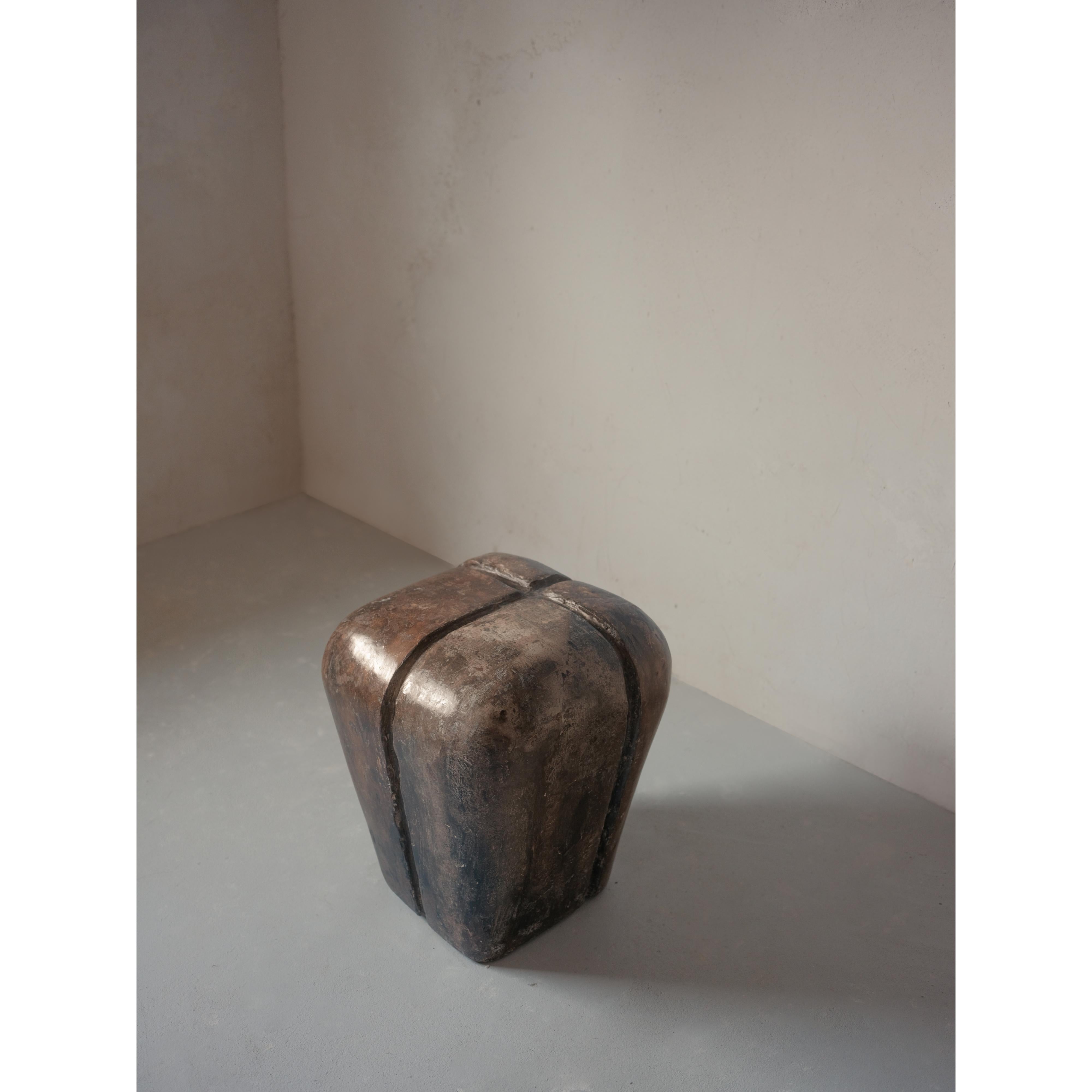 Ritual, Unique Side Table in Hemp Crete by Lucas Tyra Morten
Edition: A collection of 60, all unique 
Dimensions: W 40 x D 40 x H 44 cm
Material: Hemp Crete, coffee/tee dyed, waxed with pigmented linseed oil 


Presenting the first drop of ’Ritual’.