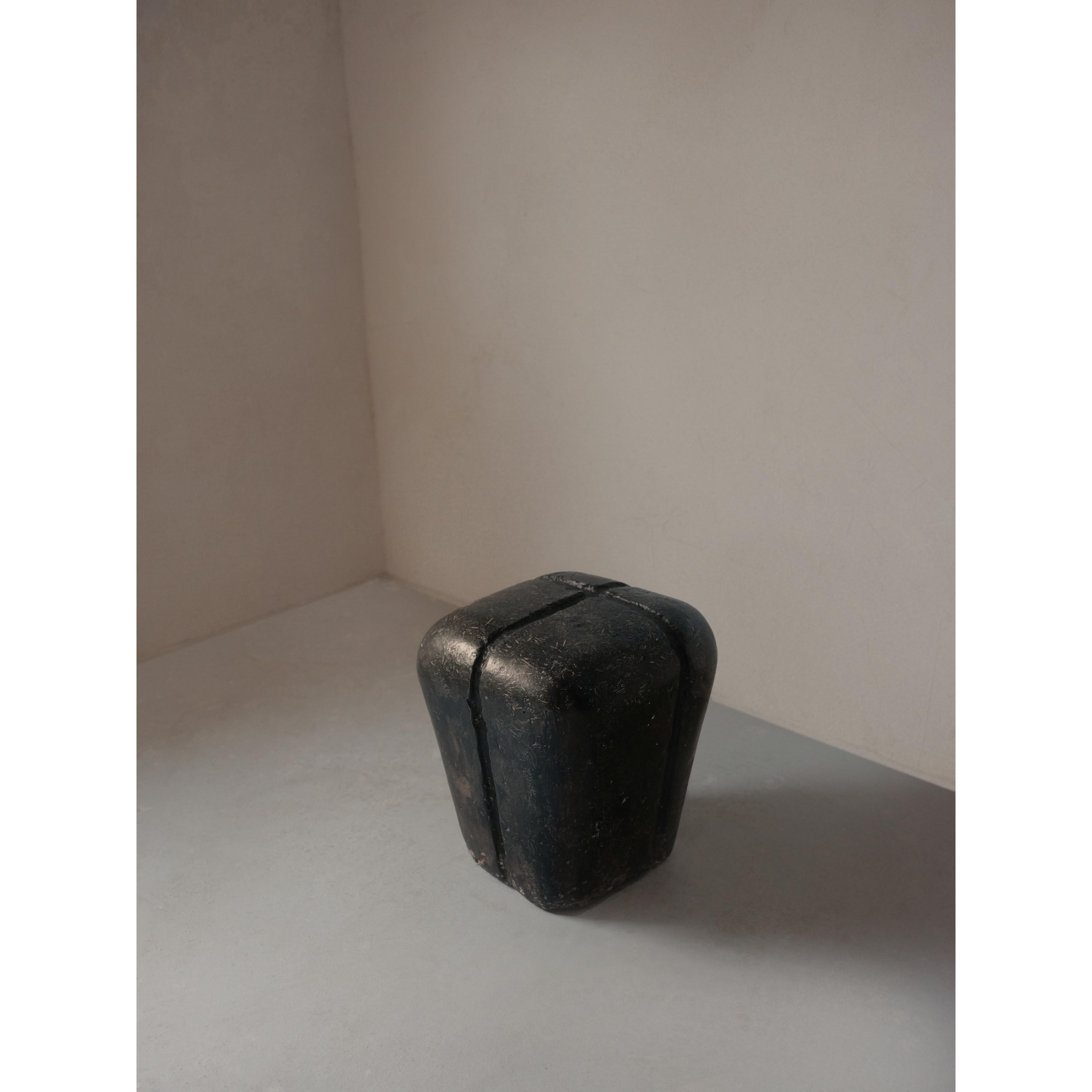 Modern Ritual, Unique Side Table in Hemp Crete by Lucas Tyra Morten For Sale