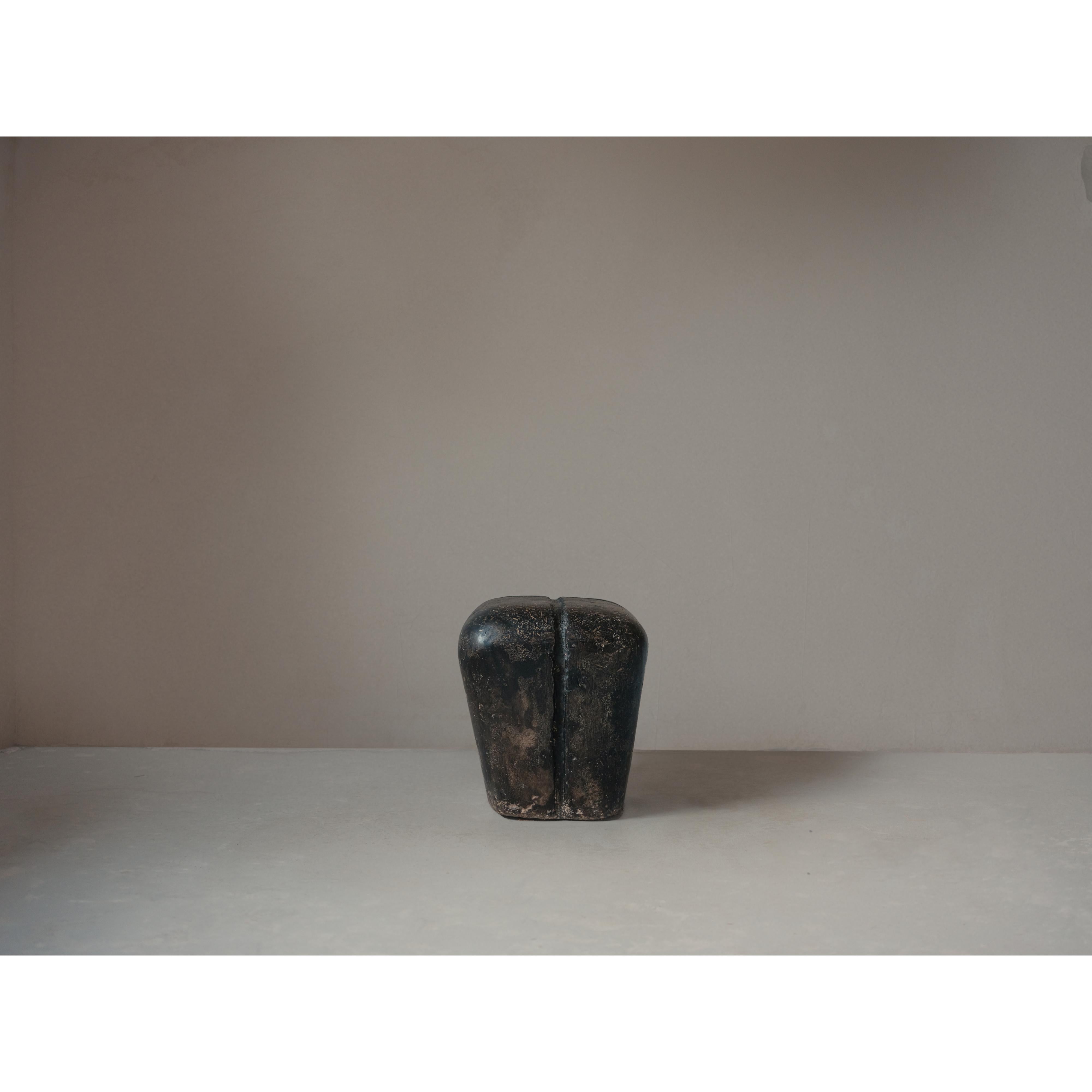 Ritual, Unique Side Table in Hemp Crete by Lucas Tyra Morten In New Condition For Sale In Geneve, CH
