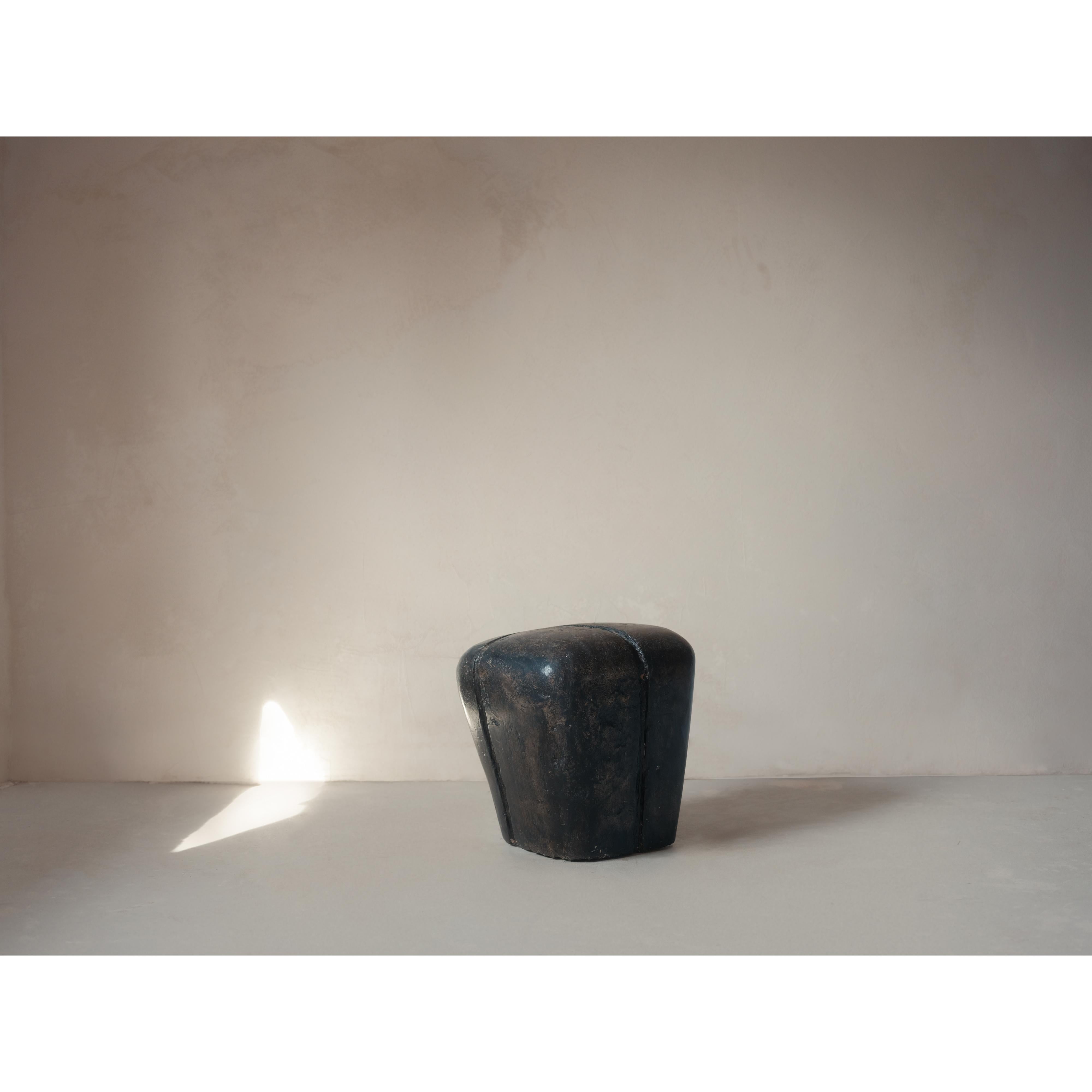 Contemporary Ritual, Unique Side Table in Hemp Crete by Lucas Tyra Morten For Sale
