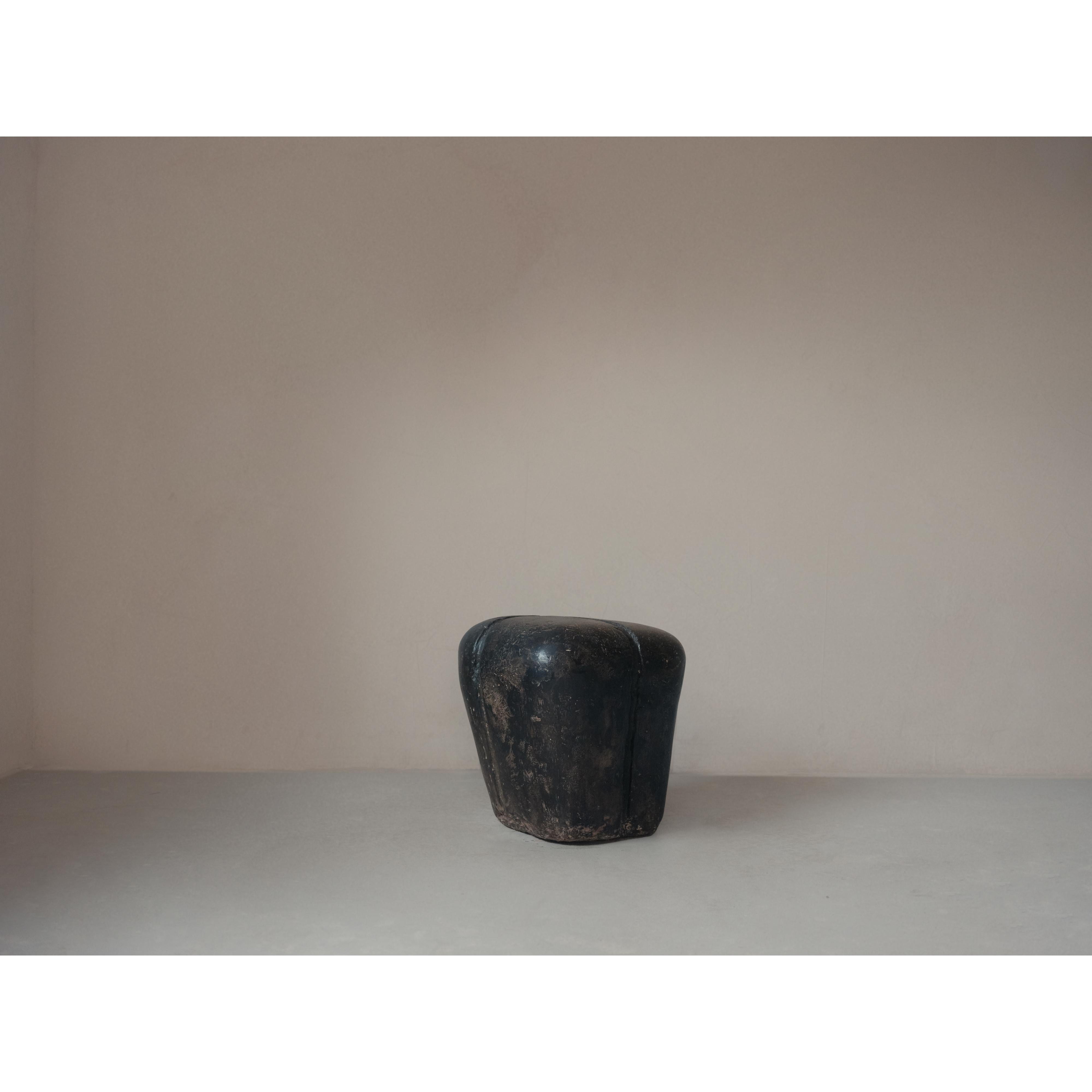 Ritual, Unique Side Table in Hemp Crete by Lucas Tyra Morten For Sale 1