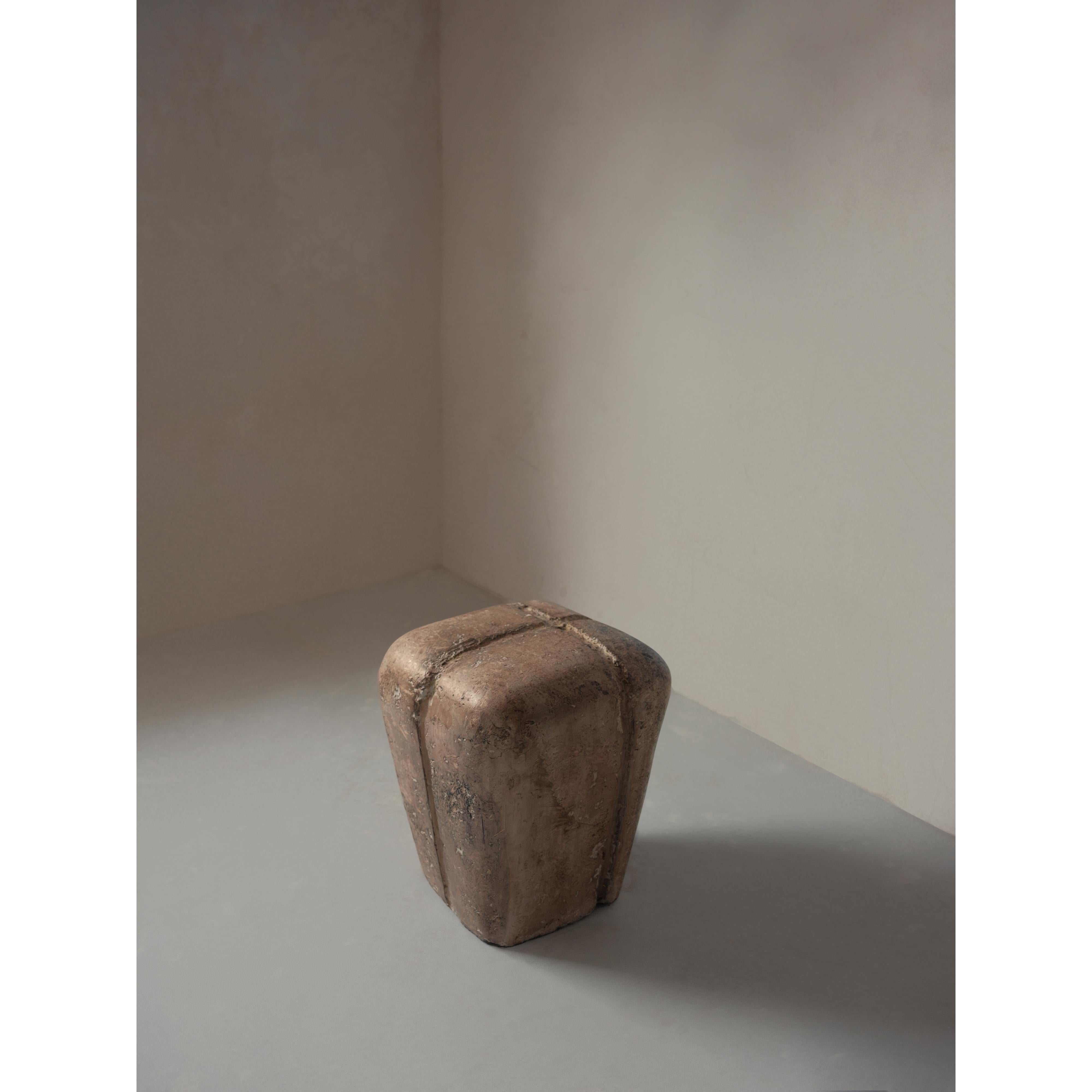 Ritual, Unique Side Table in Hemp Crete by Lucas Tyra Morten im Angebot 2