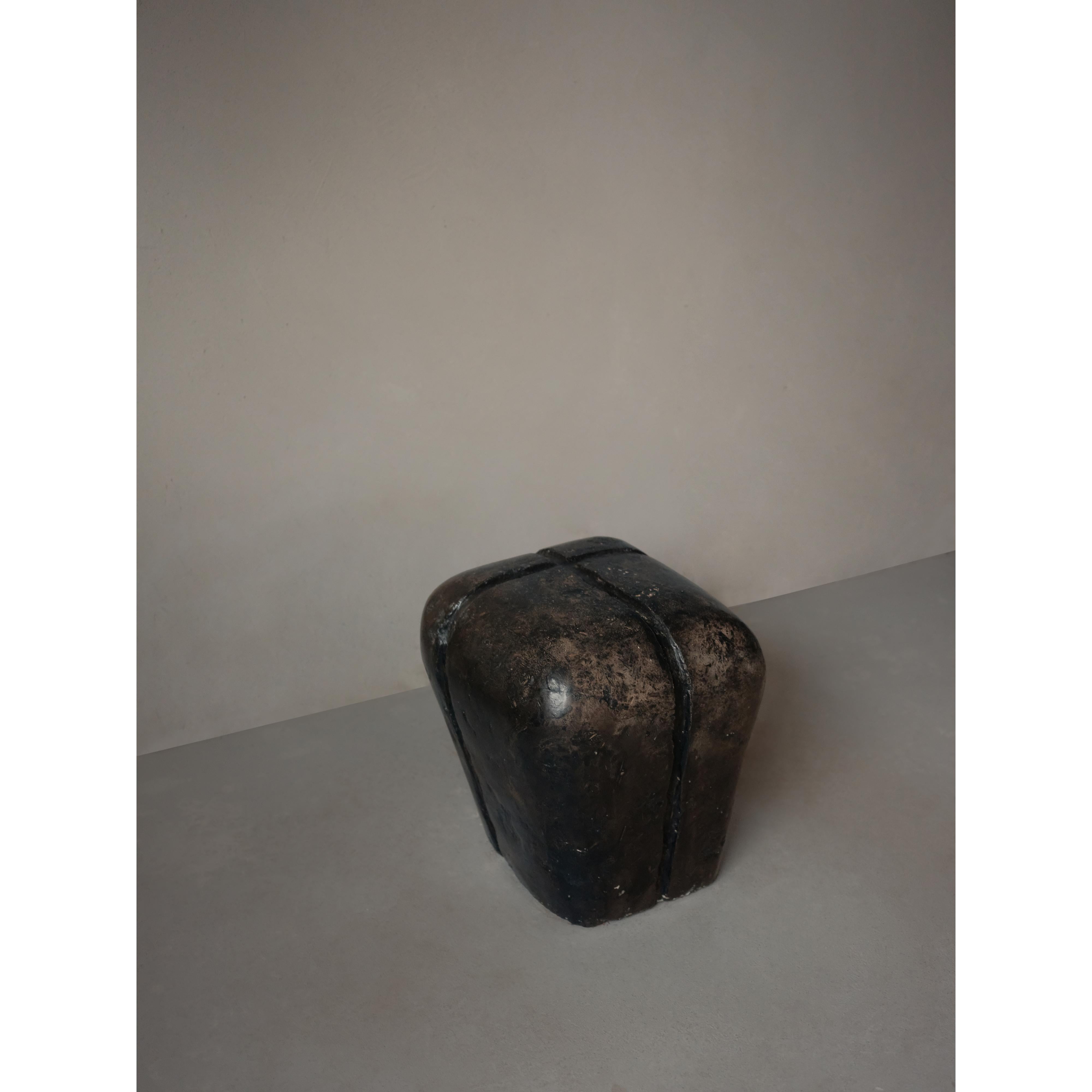 Ritual, Unique Side Table in Hemp Crete by Lucas Tyra Morten im Angebot 2