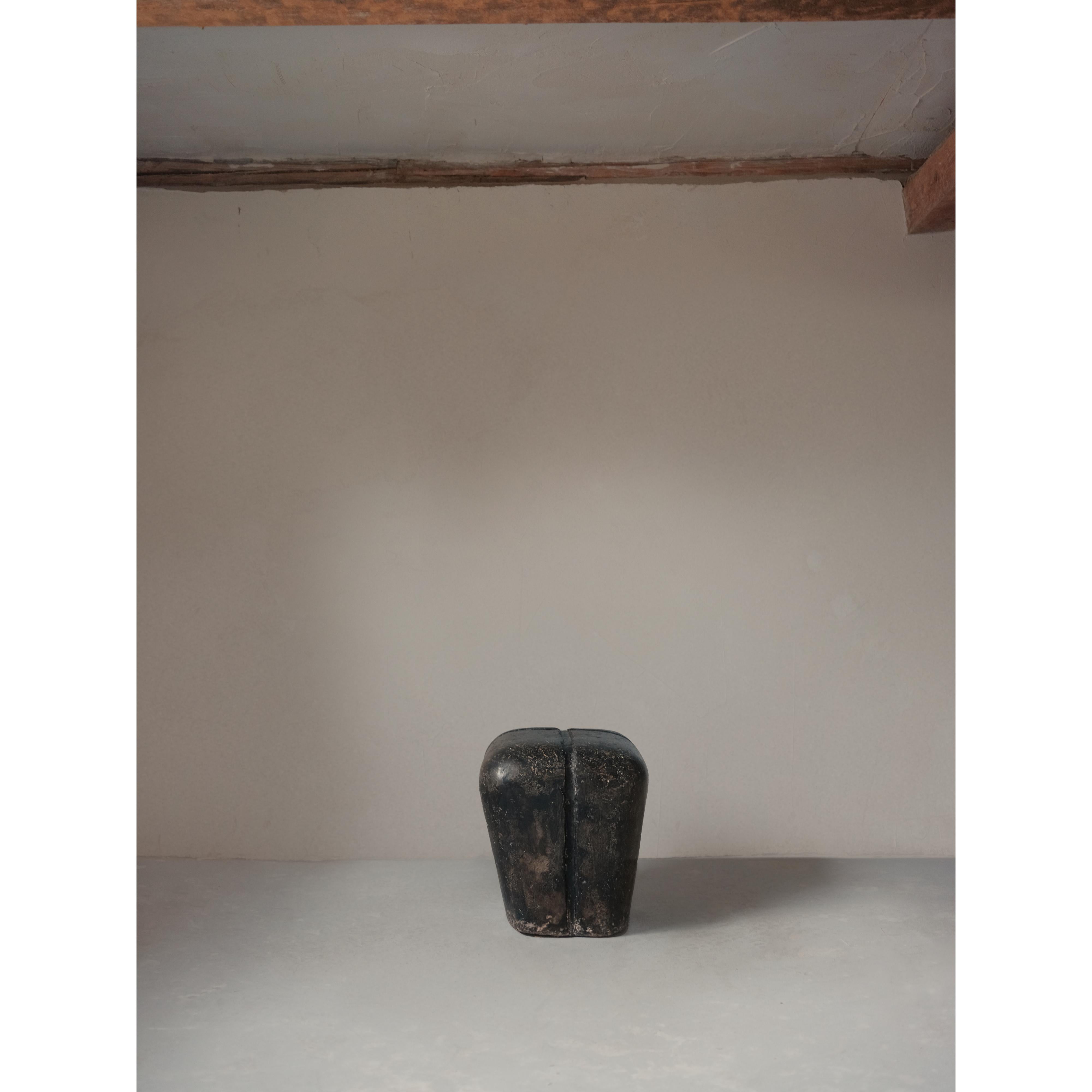 Ritual, Unique Side Table in Hemp Crete by Lucas Tyra Morten For Sale 2