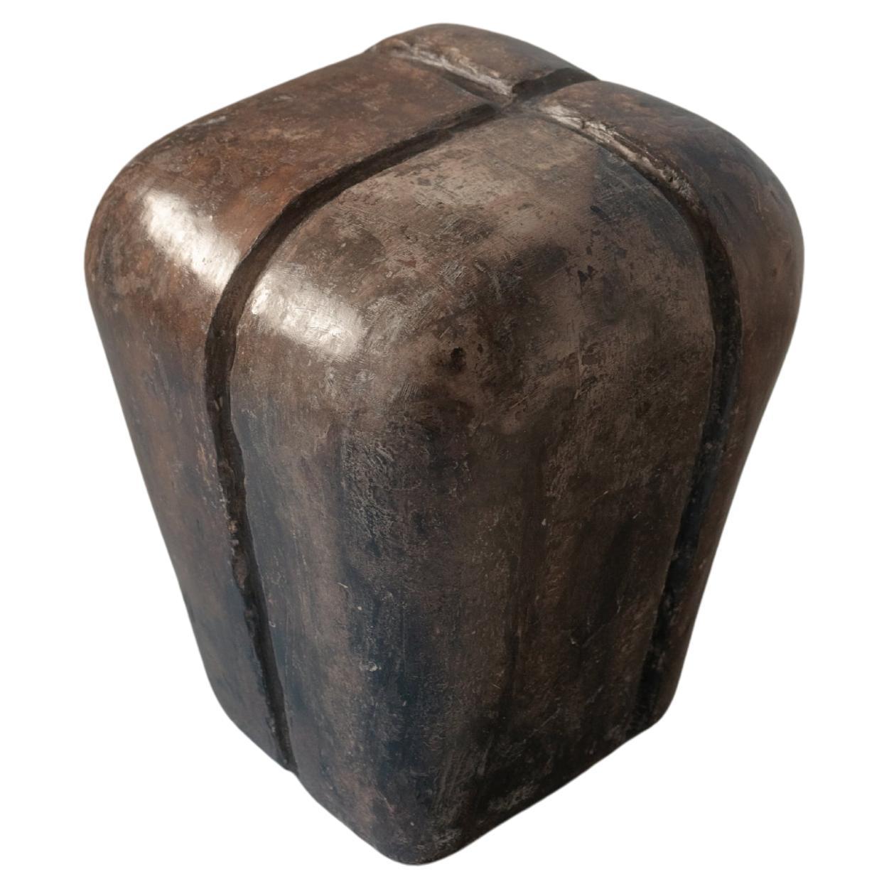 Ritual, Unique Side Table in Hemp Crete by Lucas Tyra Morten