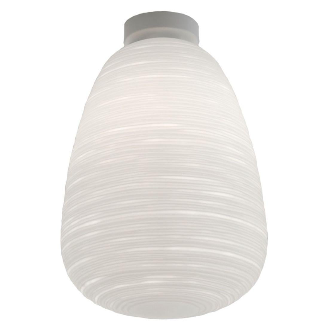 Italian ‘Rituals 1’ Blown Opaline Glass Flush Mount Ceiling Lamp in White for Foscarini For Sale