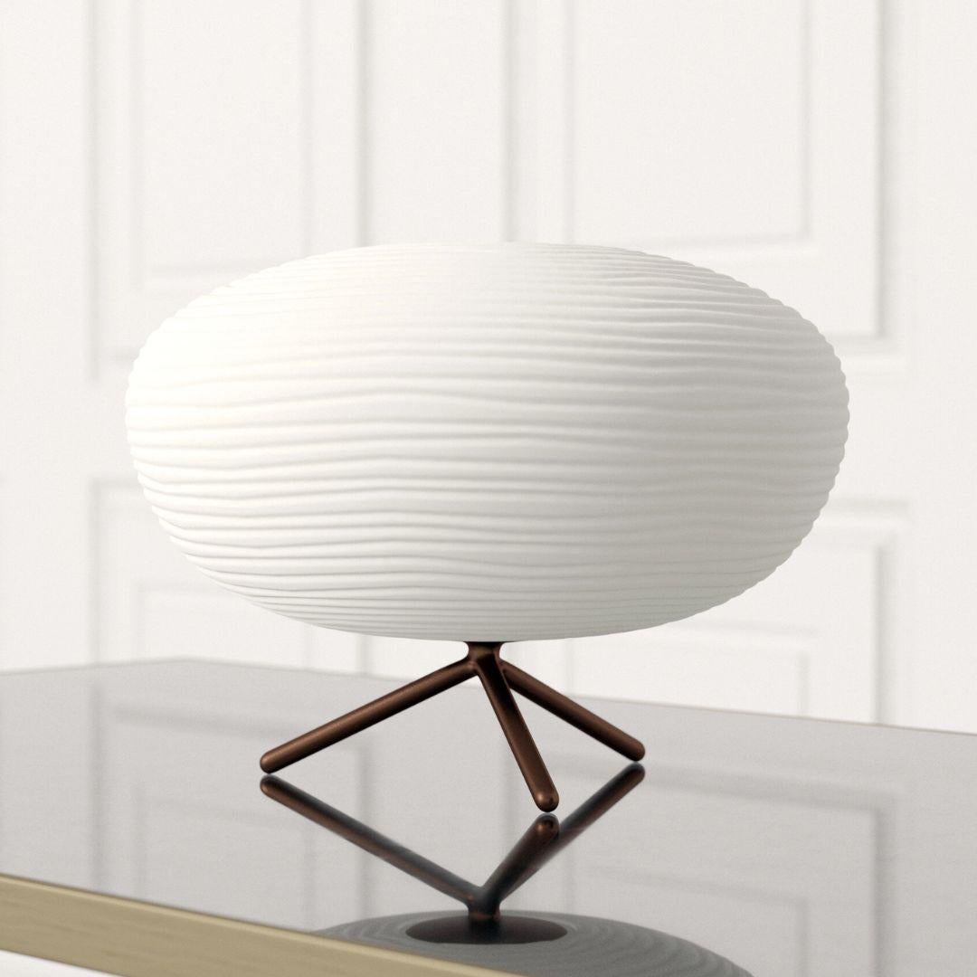 Mid-Century Modern ‘Rituals 2’ Hand Blown Opaline Glass Table Lamp in White for Foscarini For Sale
