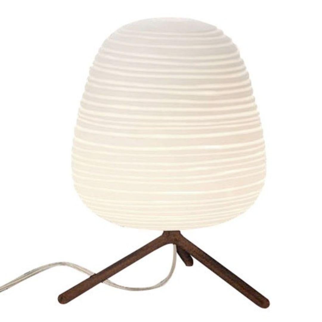 Engraved ‘Rituals 3’ Hand Blown Opaline Glass Table Lamp in White for Foscarini For Sale