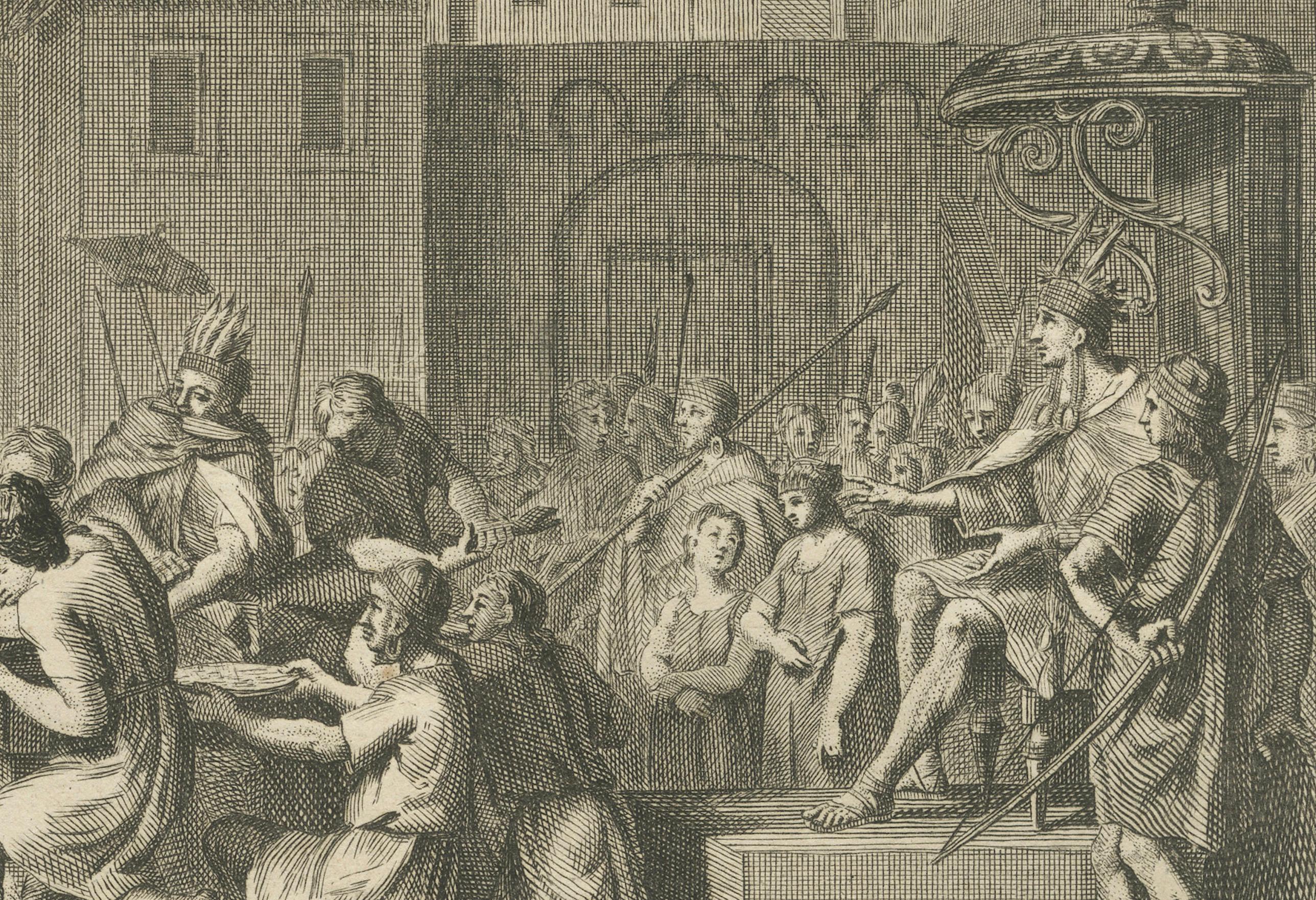 Rituals of the Sun: Sacrifice and Feast in Honor of Solar Deities, circa 1740 In Good Condition For Sale In Langweer, NL