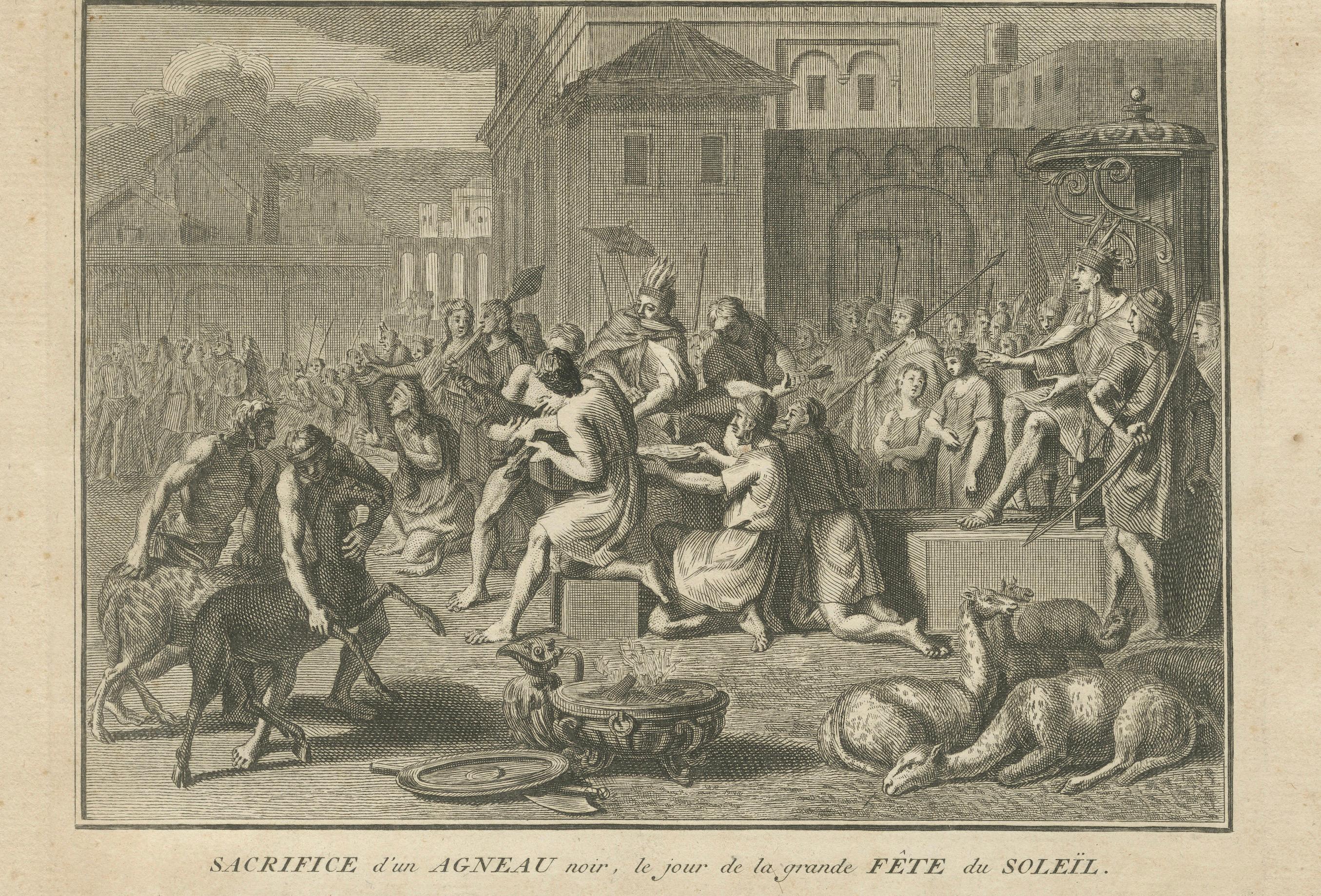 Rituals of the Sun: Sacrifice and Feast in Honor of Solar Deities, circa 1740 For Sale 1