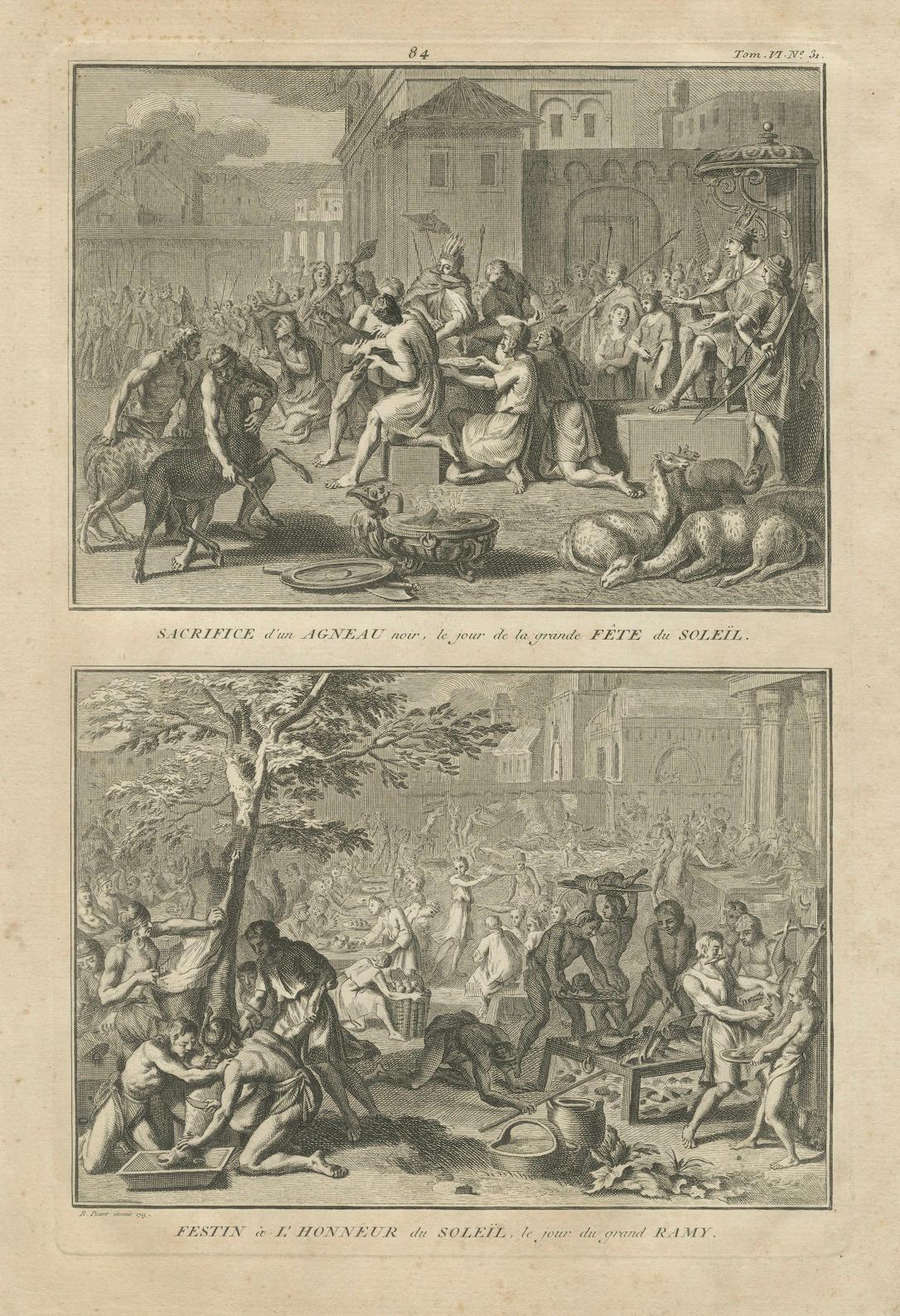 Rituals of the Sun: Sacrifice and Feast in Honor of Solar Deities, circa 1740 For Sale 2